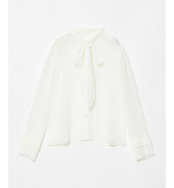 LOULOU WILLOUGHBY「【LOULOU WILLOUGHBY】プリーツリボンブラウス」|シャツ・ブラウス|