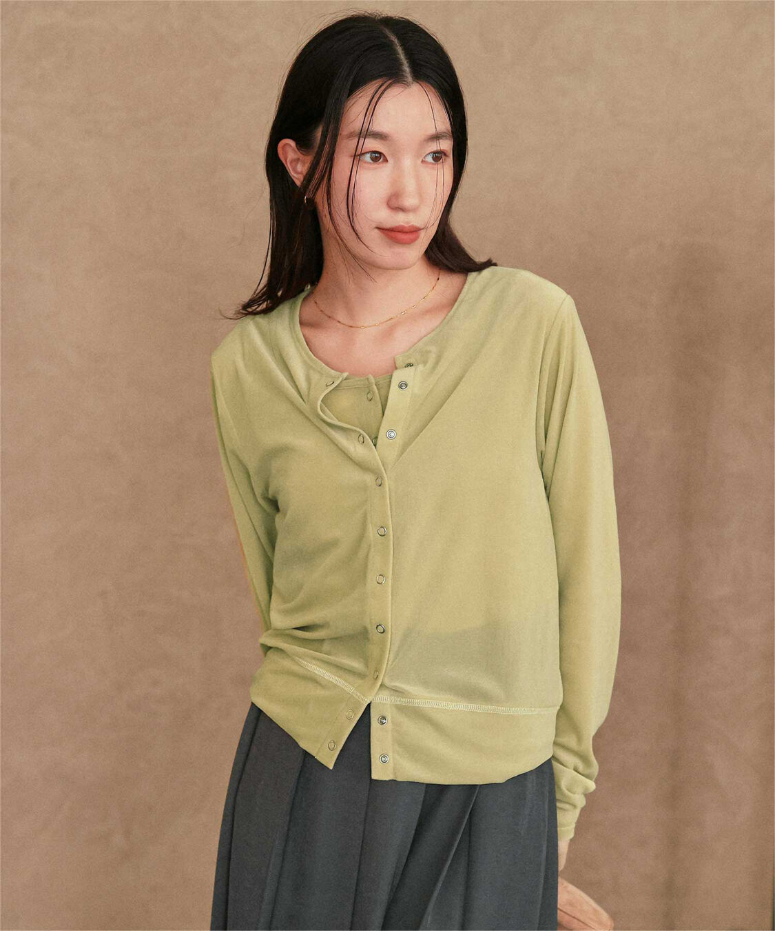 titivate「シアーベロアカーディガン」|カーディガン|