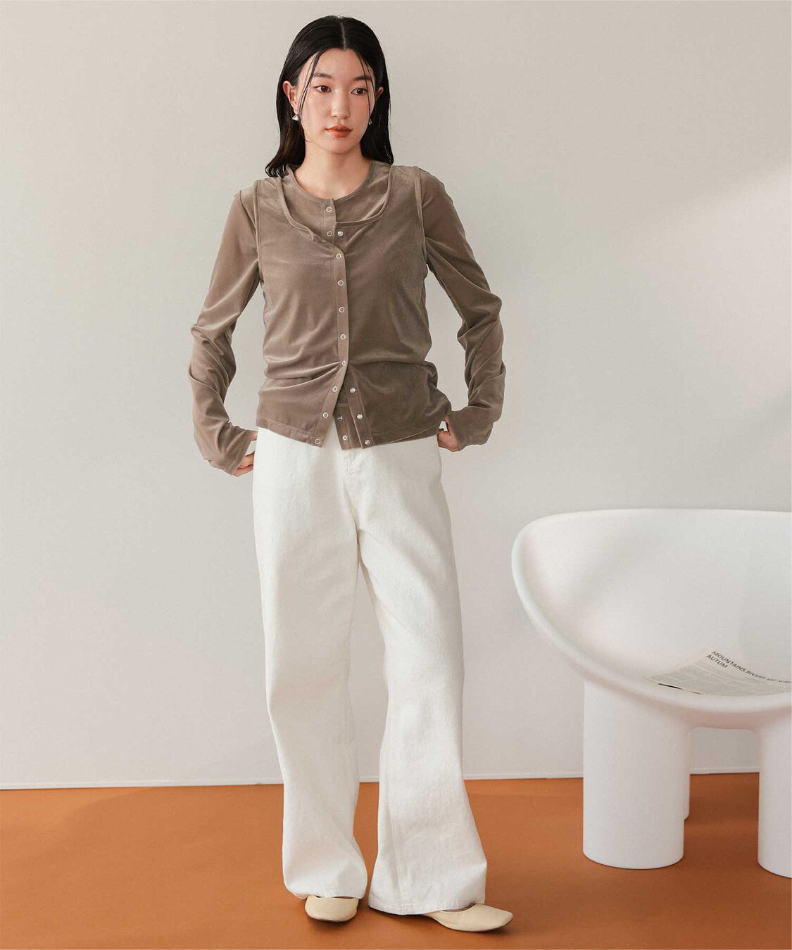 titivate「シアーベロアカーディガン」|カーディガン|