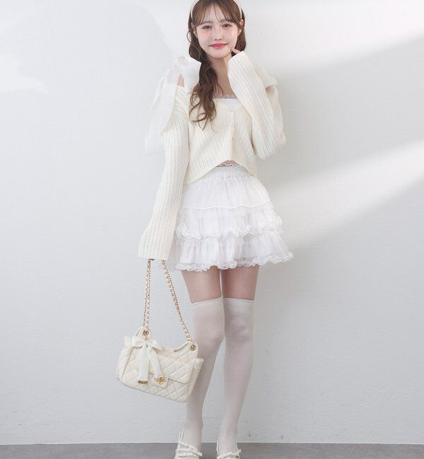  「キラキラボタンアイレットカーデ」|ニット・セーター|