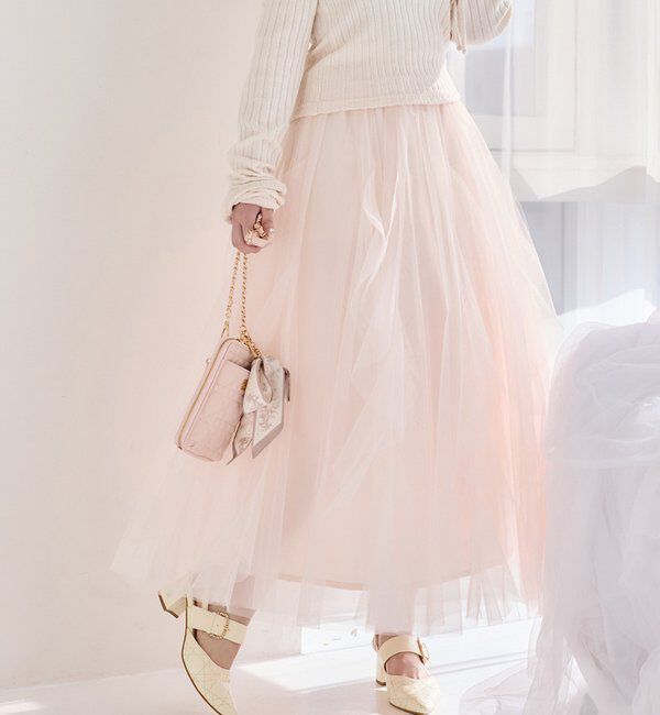  「チュールフリルロングスカート」|スカート|
