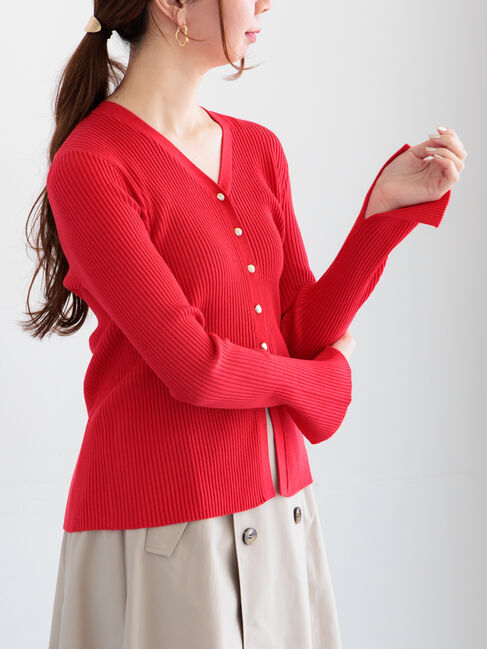 Te chichi「リブVネックカーディガン《2026 spring catalog item》」|カーディガン|