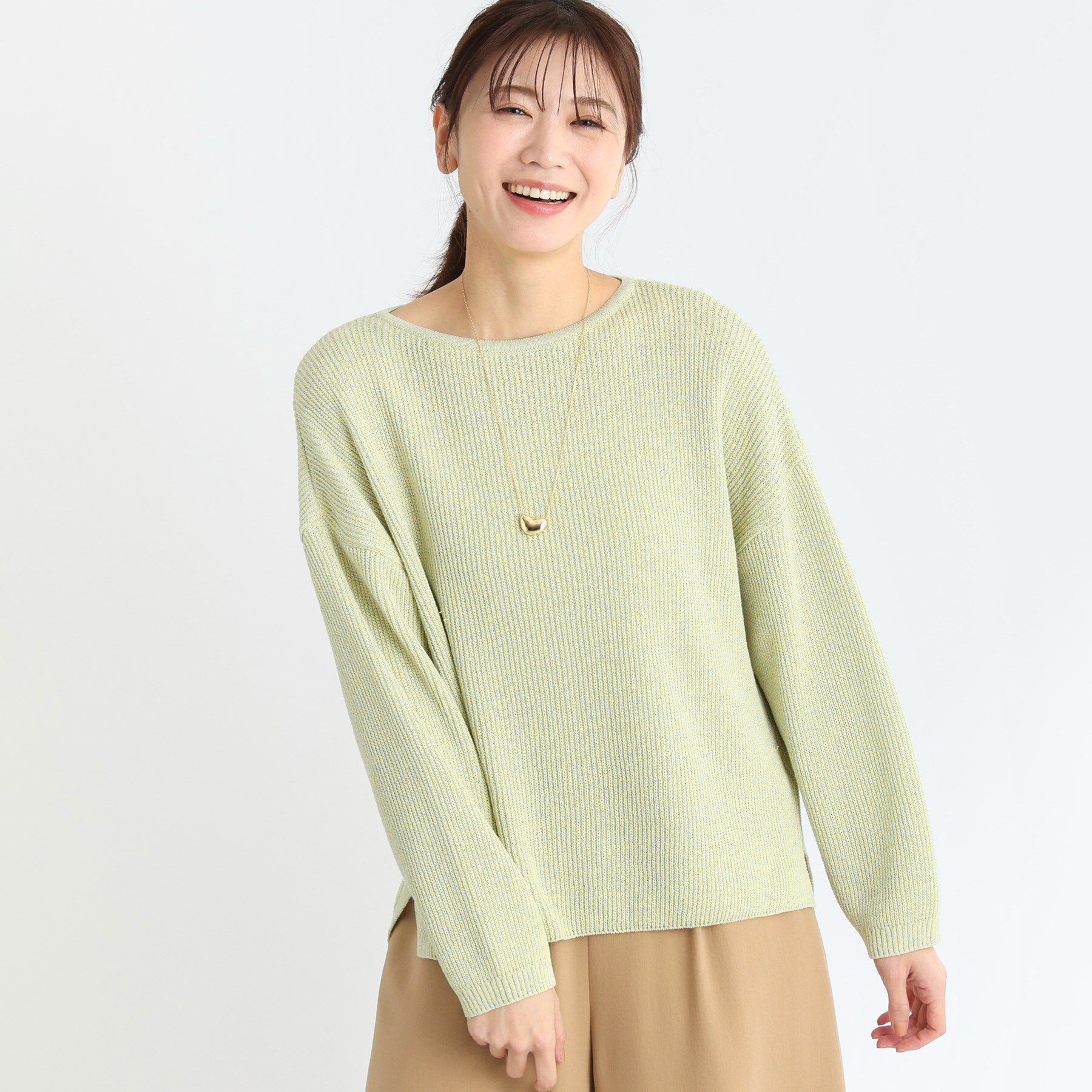 Reflect「【夏SALE】クルーネックミックスカラーニット」|ニット・セーター|ライトイエロー(43