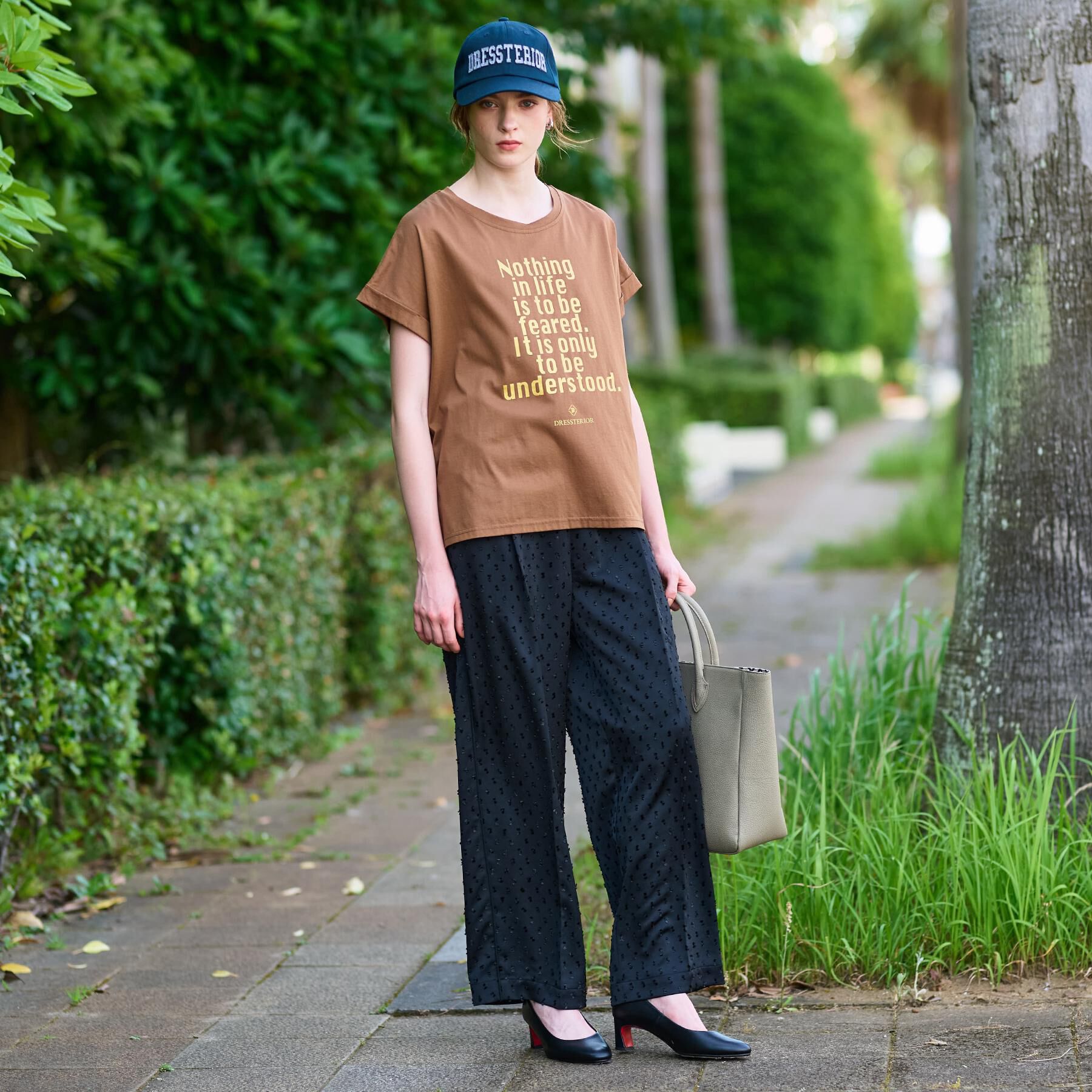 DRESSTERIOR「箔PTドルマンスリーブロゴTシャツ」|Tシャツ・カットソー|