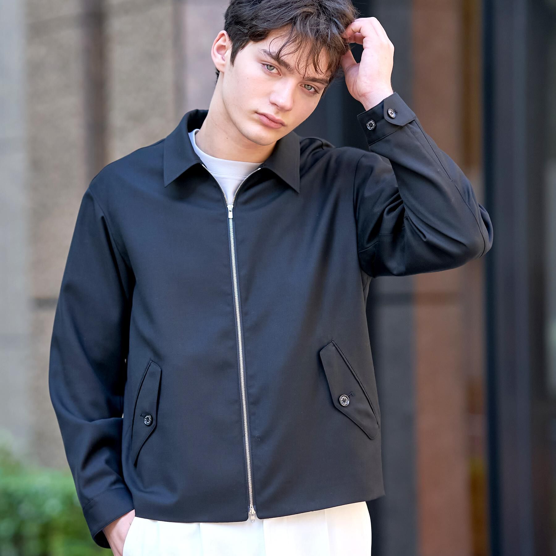 DRESSTERIOR「【家庭洗濯可】ウォッシャブル ウールハリントン ジャケット」|ブルゾン・スタジャン|