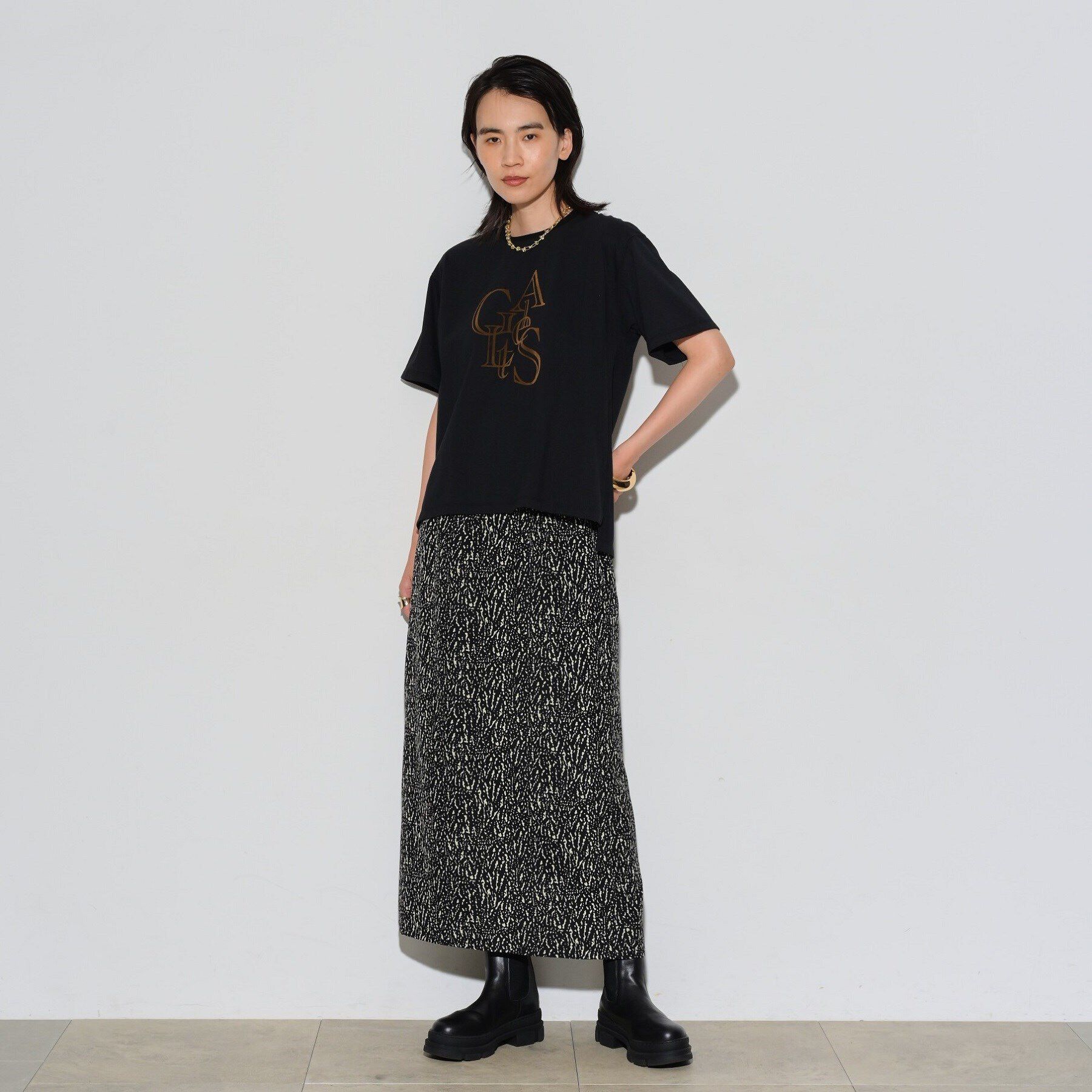 GALLEST「変形ドットナロースカート」|スカート|
