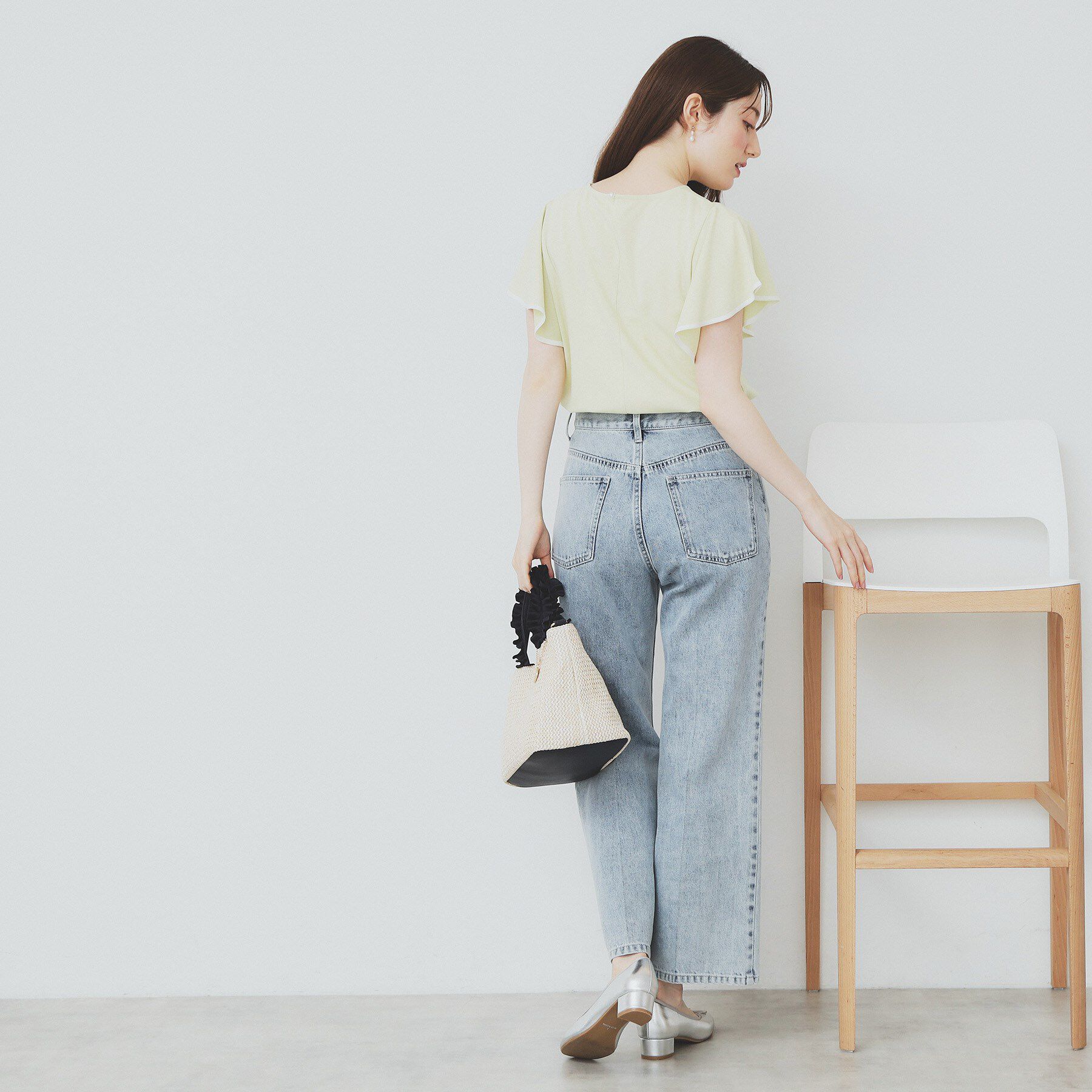 index「バイカラーフレアスリーブトップス【洗濯機洗い可】」|Tシャツ・カットソー|