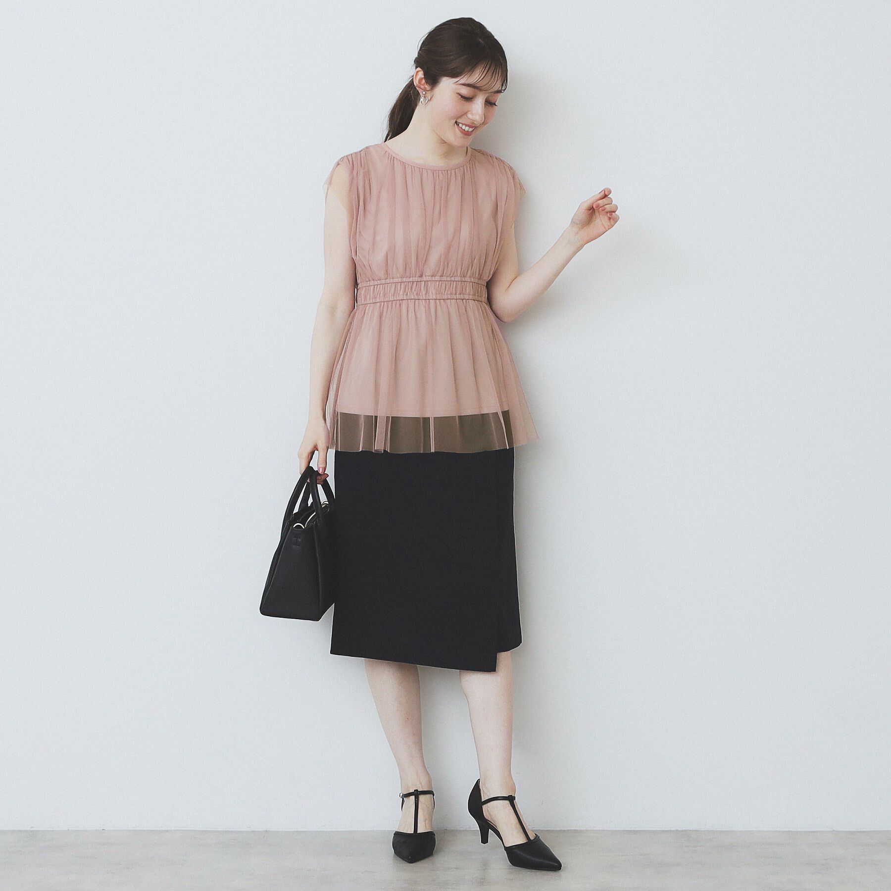 index「チュールレイヤードペプラムブラウス【洗濯機洗い可】」|シャツ・ブラウス|