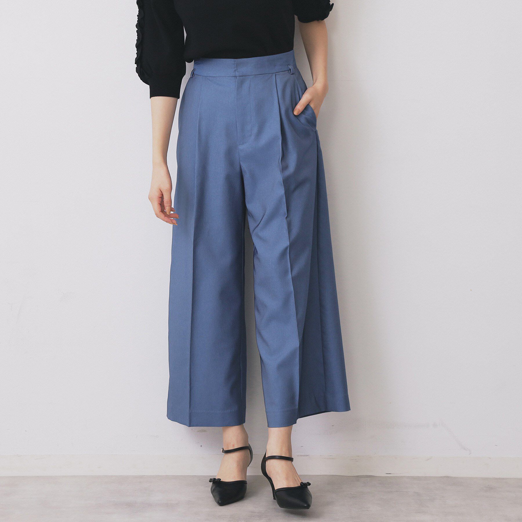 index「ベルト付きストレッチワイドパンツ【洗濯機洗い可】」|その他|