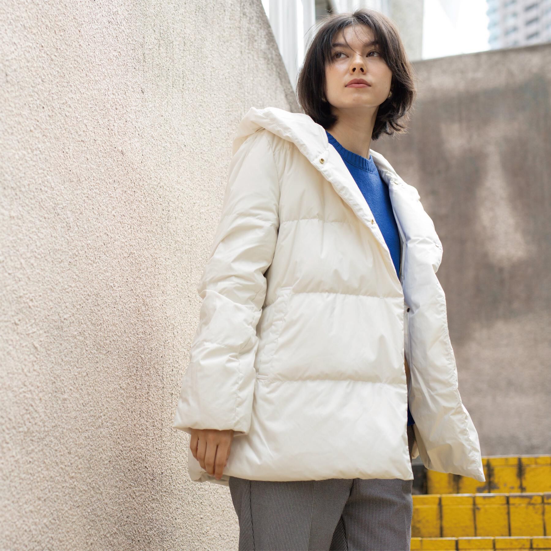 OPAQUE.CLIP「撥水フードミドルダウンコート【防風/抗菌防臭/洗濯機OK】《S～LL》」|ダウン|