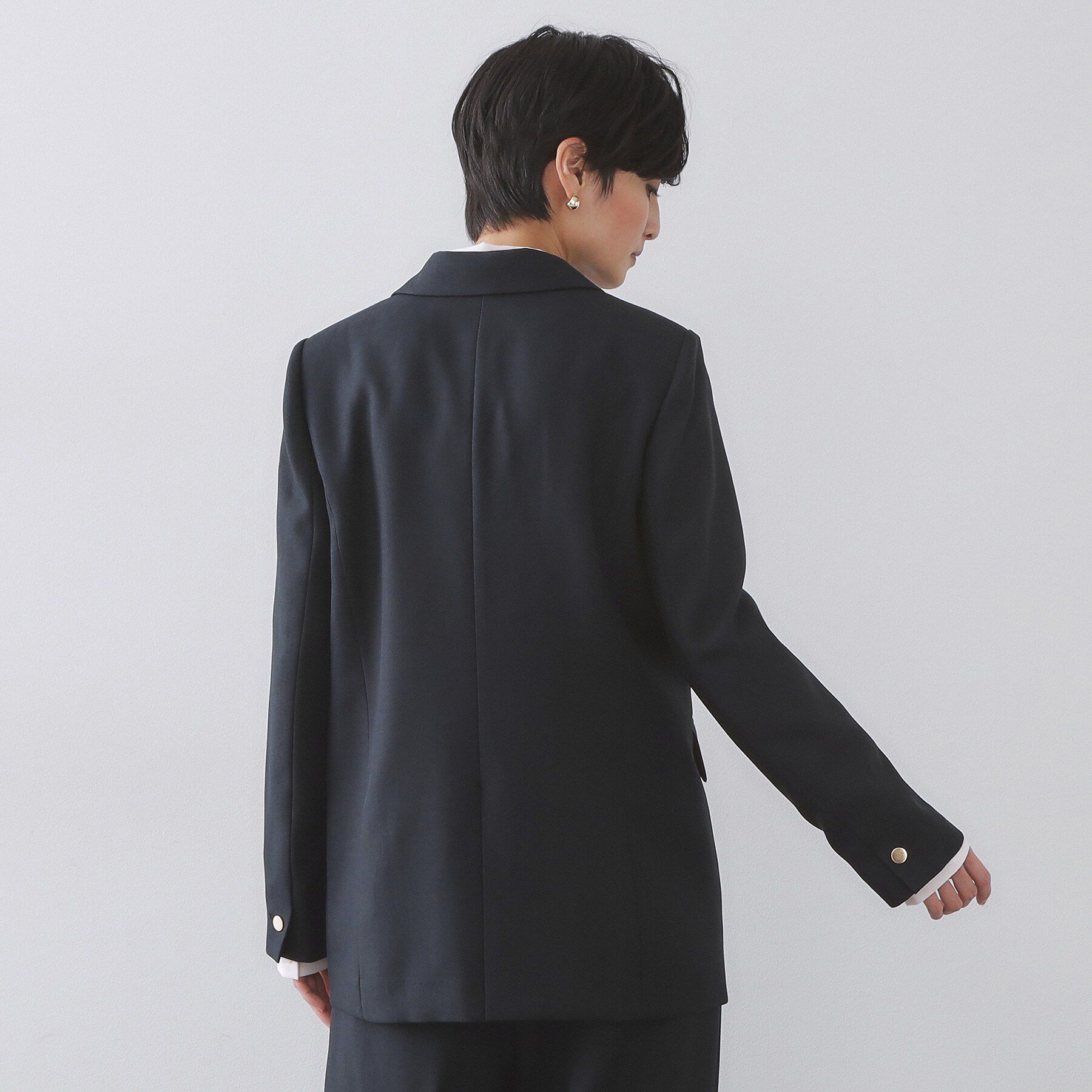 OPAQUE.CLIP「金ボタンダブルブレストテーラードジャケット/セットアップ対応【洗える】《S～LL》」|テーラードジャケット|