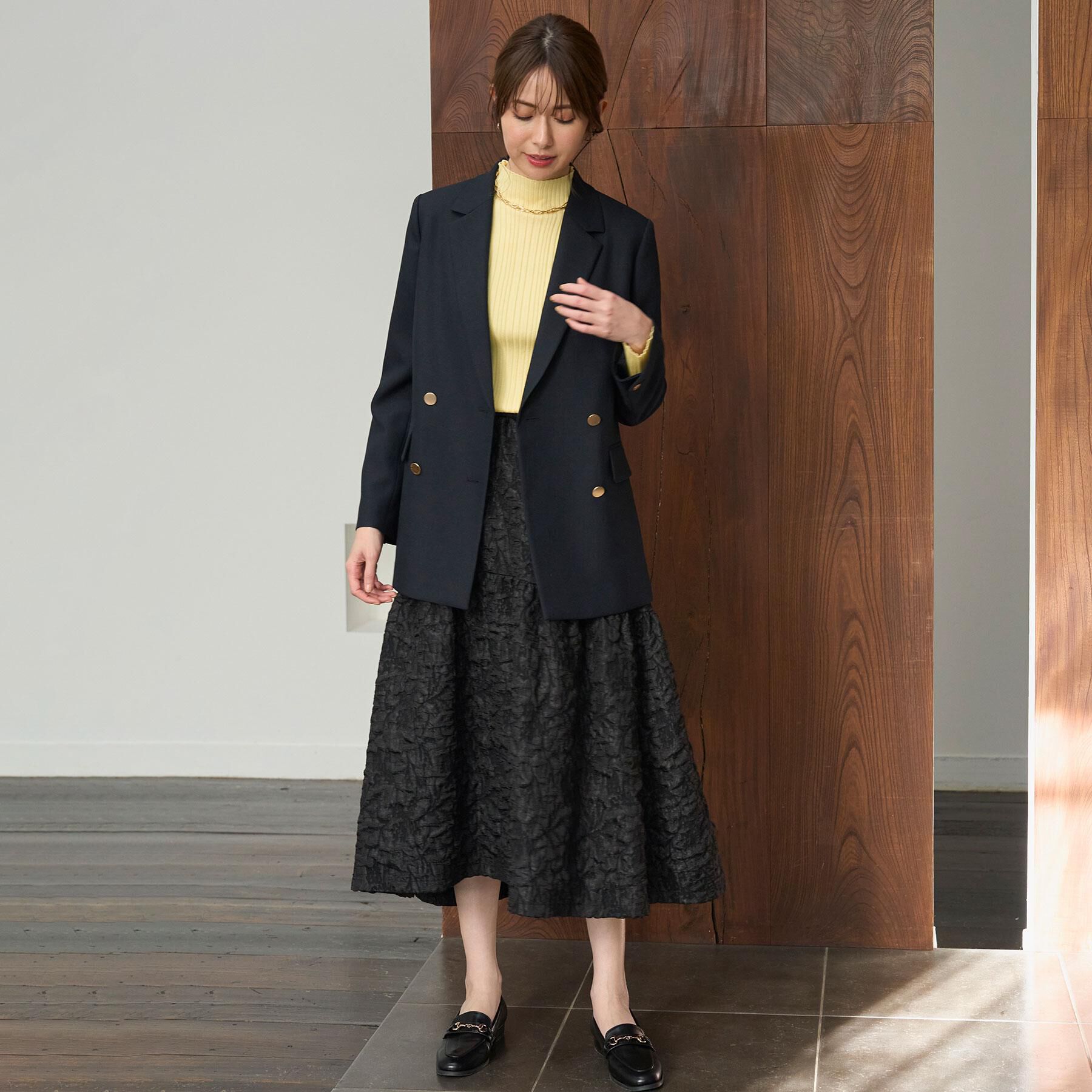 OPAQUE.CLIP「金ボタンダブルブレストテーラードジャケット/セットアップ対応【洗える】《S～LL》」|テーラードジャケット|