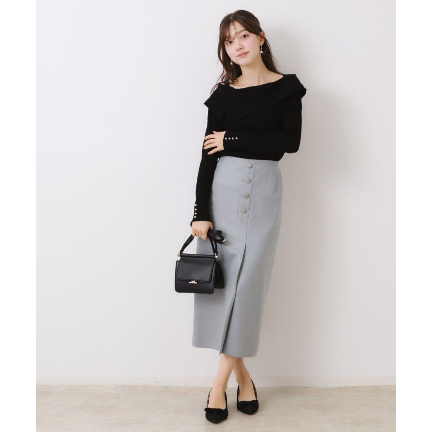 Couture broach「【体のラインを拾いにくい・お仕事にも】マシュマロスエード調タイト」|スカート|