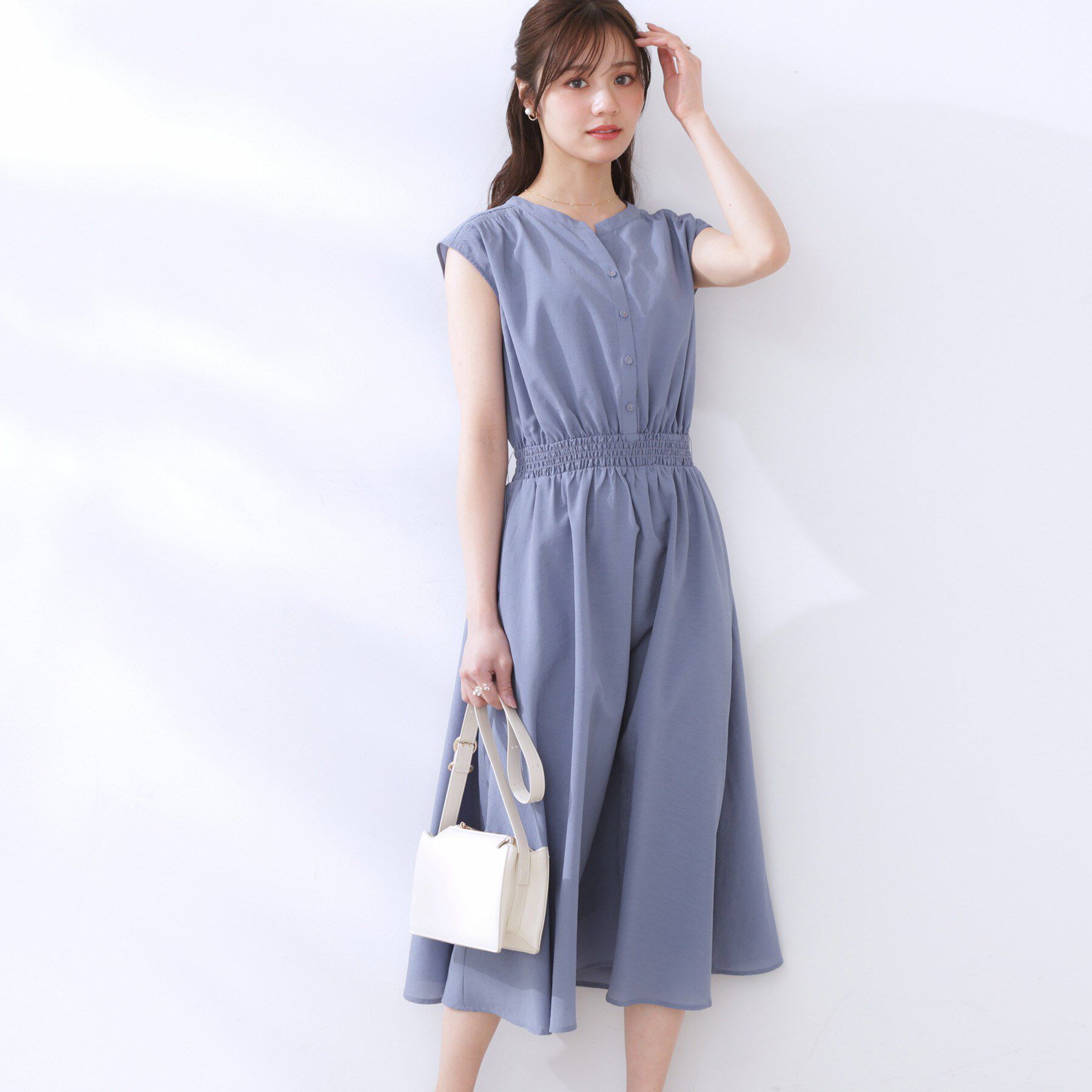 Couture broach「【ドライタッチ・しわになりにくい・通勤】麻調シャツワンピース」|ワンピース|