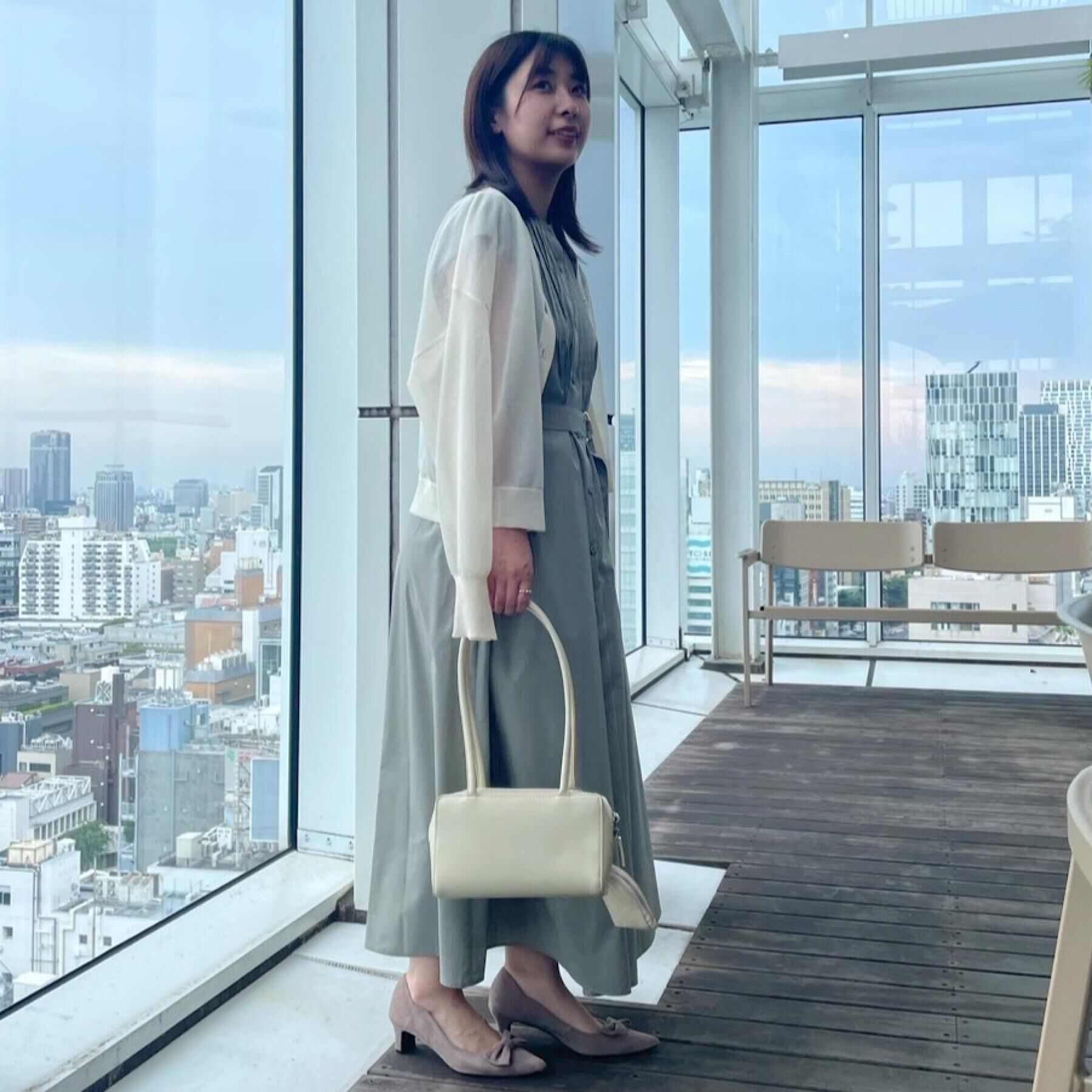 Couture broach「【Aライン・細見え】フロントタックシャツワンピース」|ワンピース|