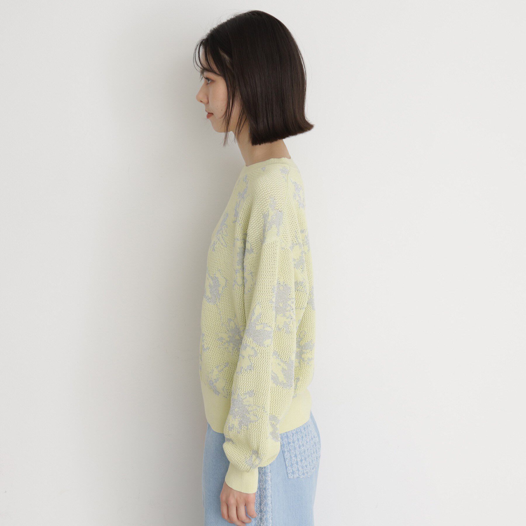 THE SHOP TK「花柄ジャカードニット【洗濯機OK】」|ニット・セーター|