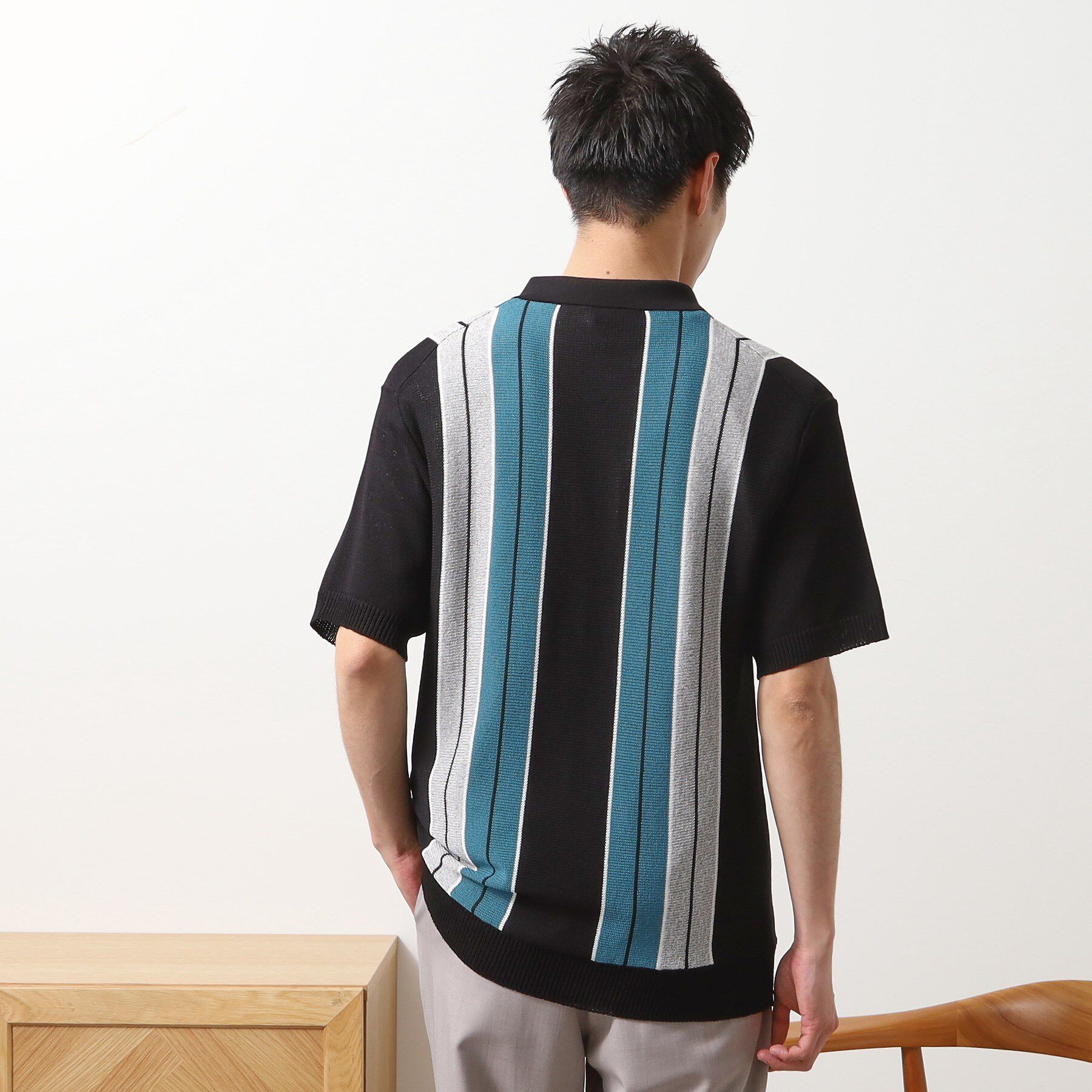 THE SHOP TK「【日本テレビ系　ダメマネ！出演　鈴木仁さん着用】マルチストライプニットポロシャツ」|ポロシャツ|