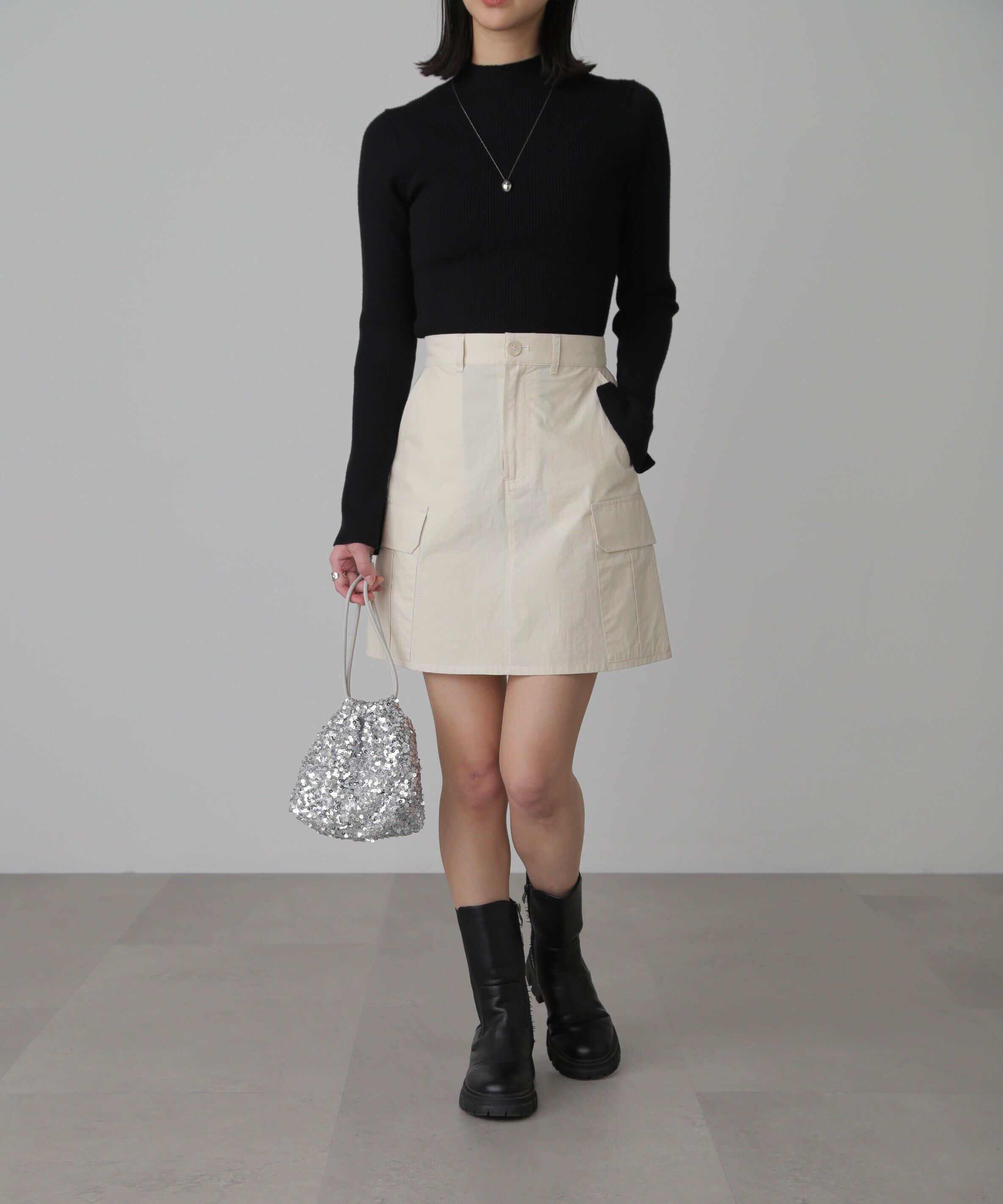  「コットンカーゴミニスカート」|スカート|