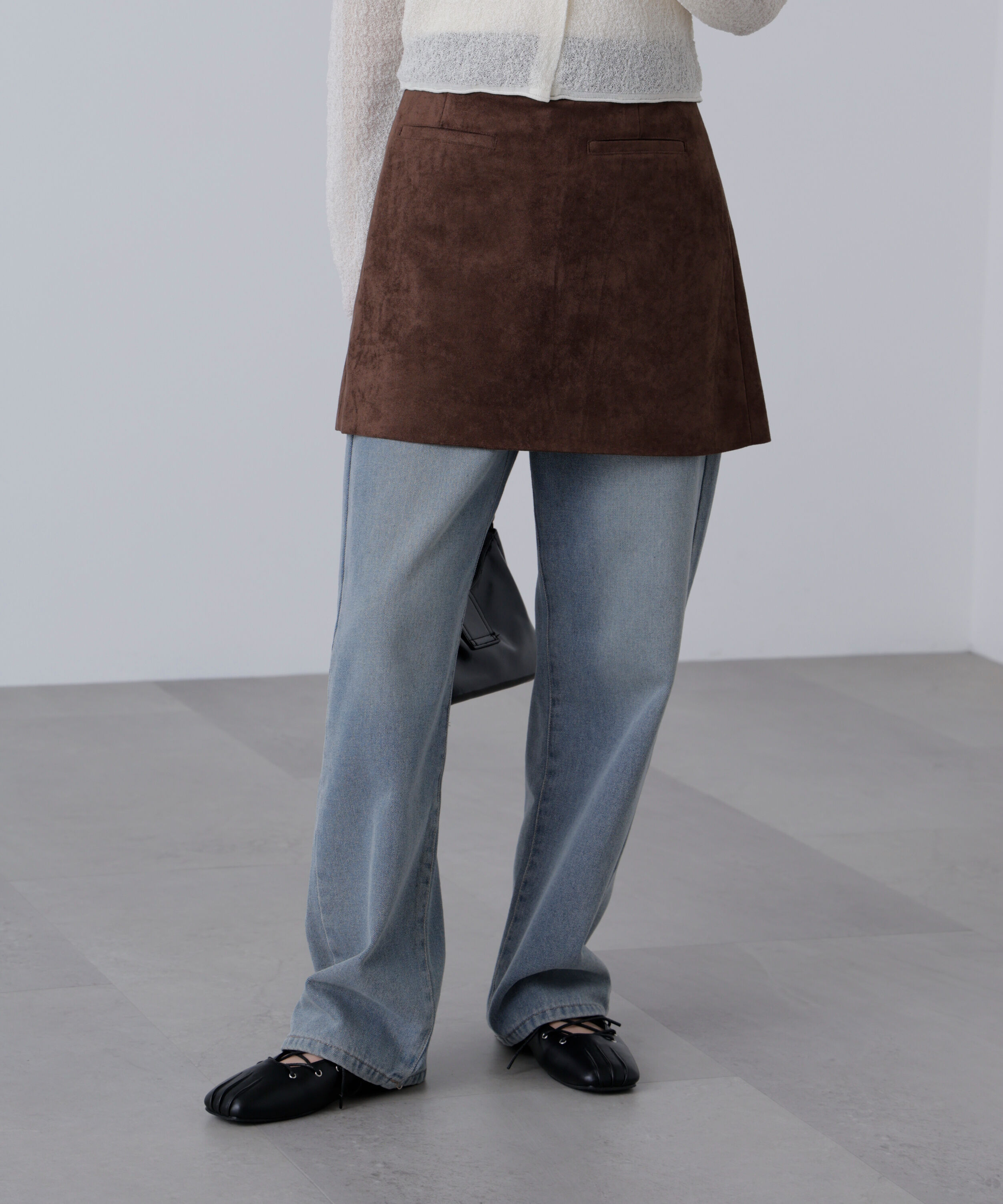  「フェイクスウェードポケットミニスカート」|スカート|