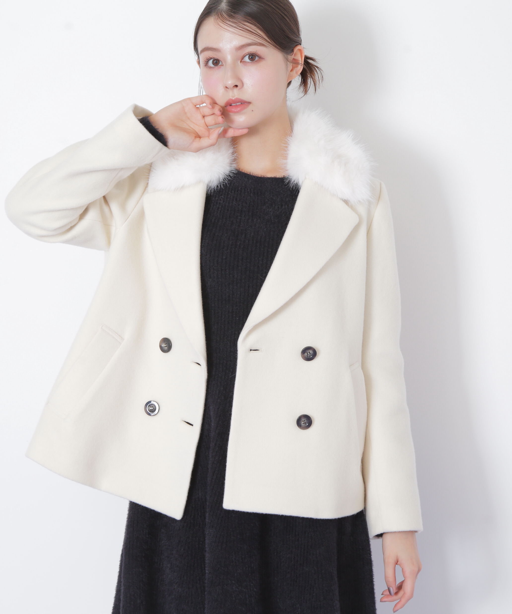  「フェイクファー衿付ジャケット」|その他|