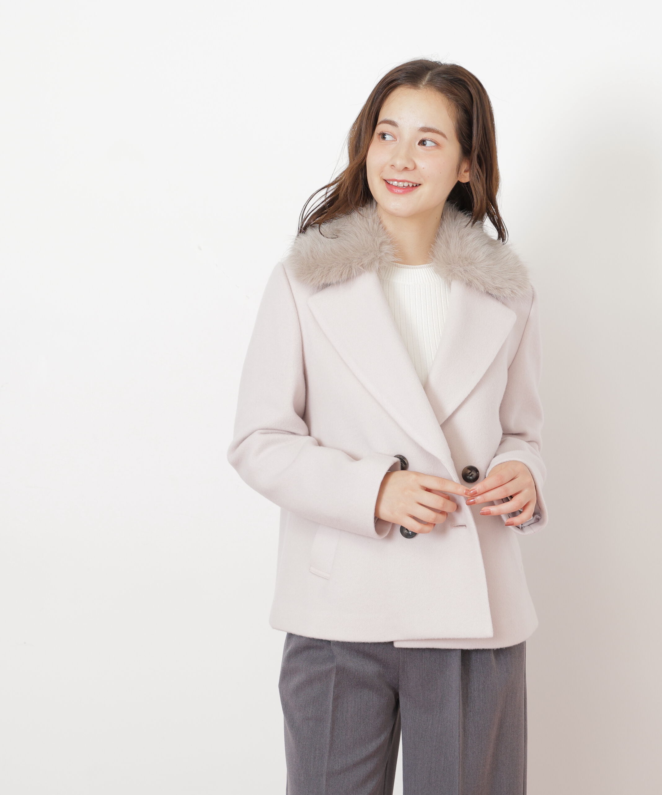  「フェイクファー衿付ジャケット」|その他|