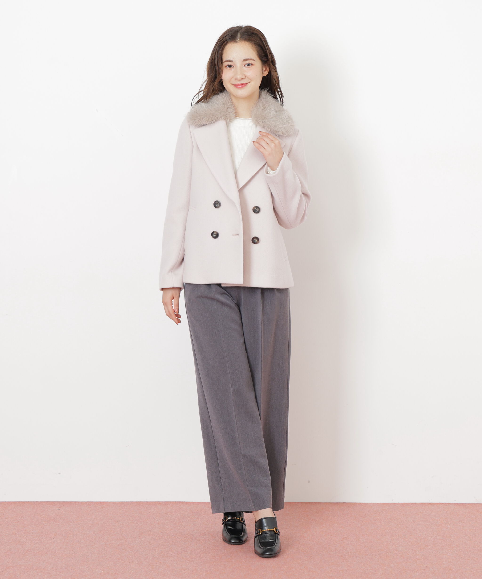  「フェイクファー衿付ジャケット」|その他|