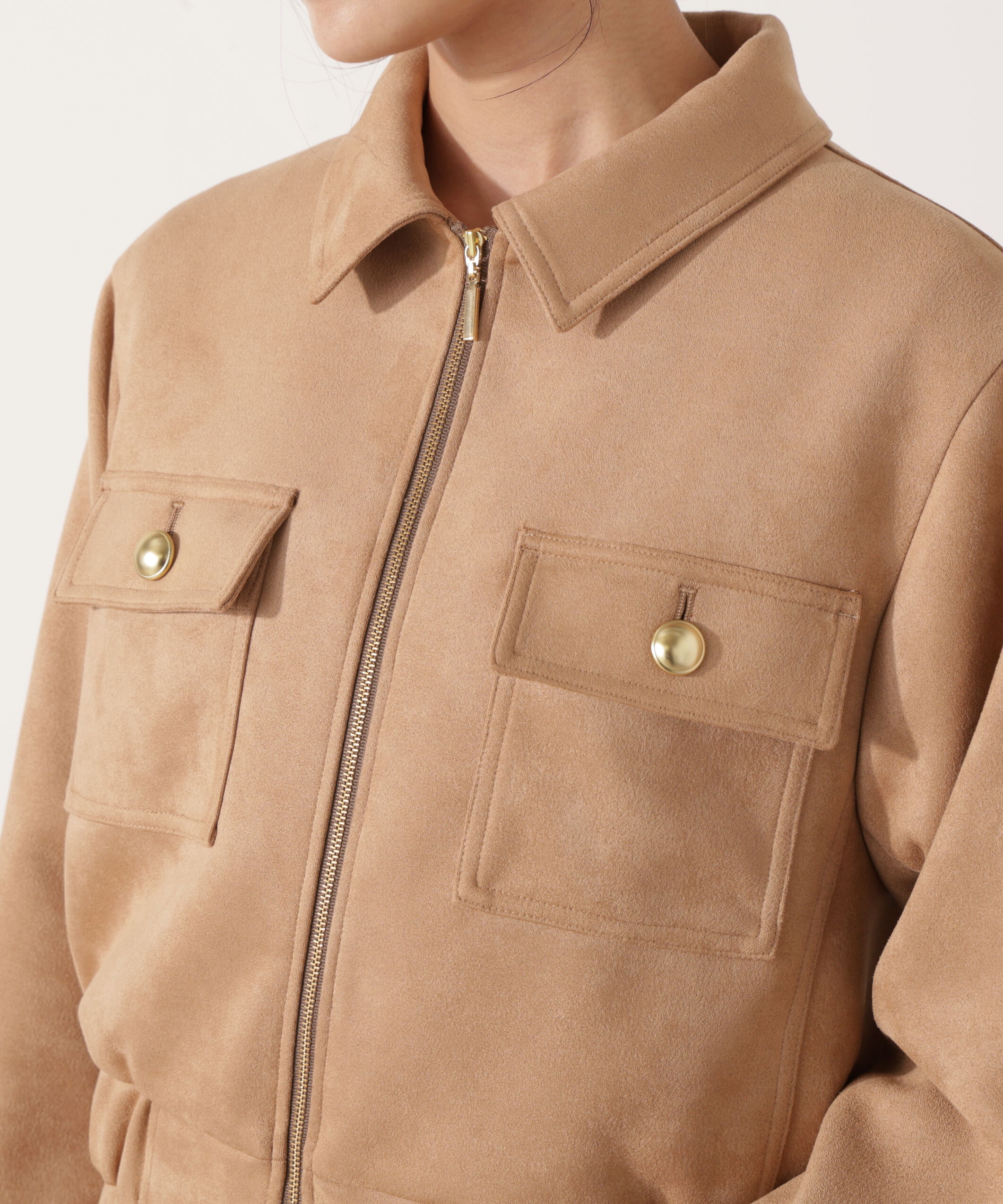 PROPORTION BODY DRESSING「フェイクスエード調ブルゾン 25AW」|ブルゾン・スタジャン|