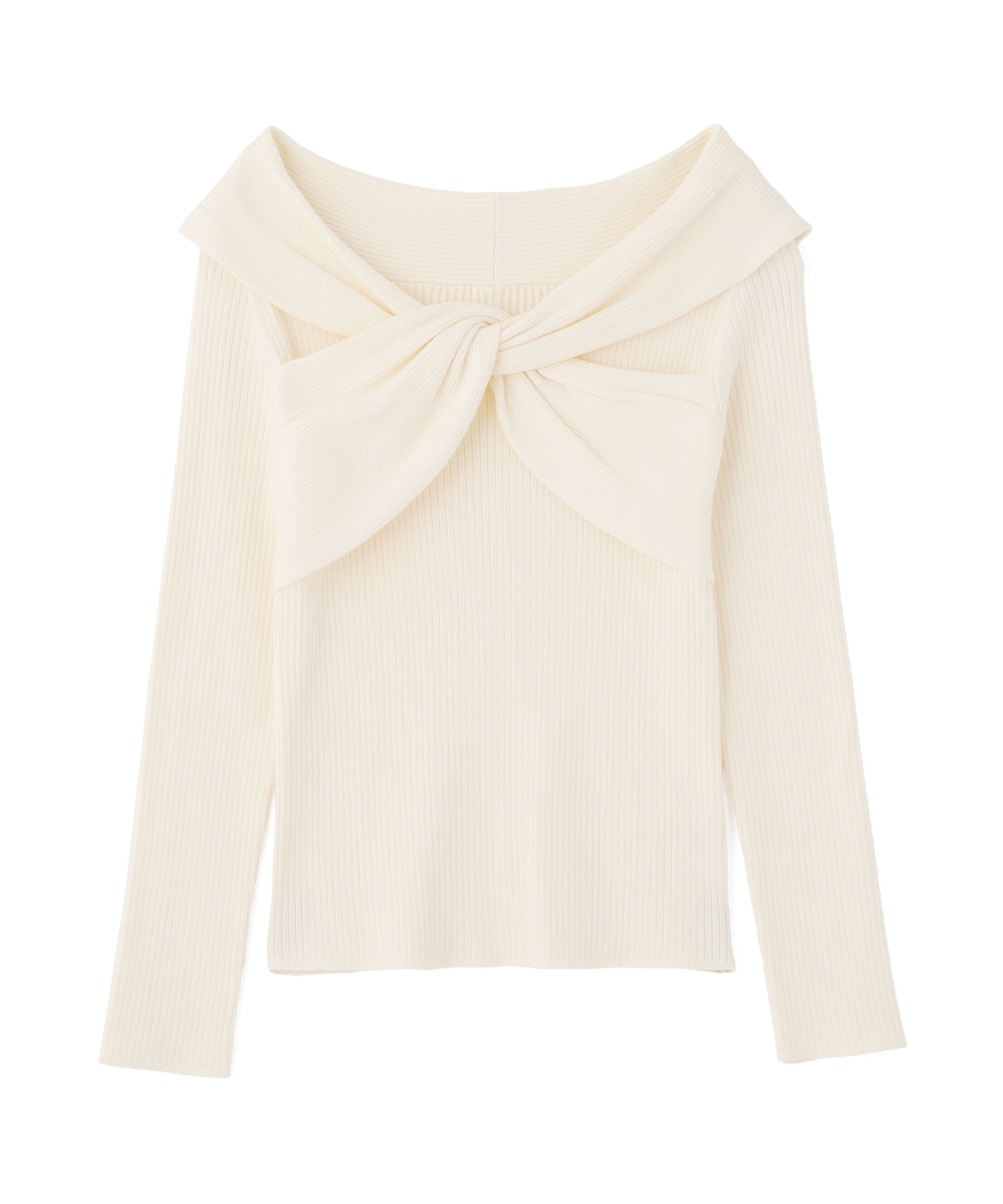 PROPORTION BODY DRESSING「リボンオフショルリブニット 25AW」|ニット・セーター|