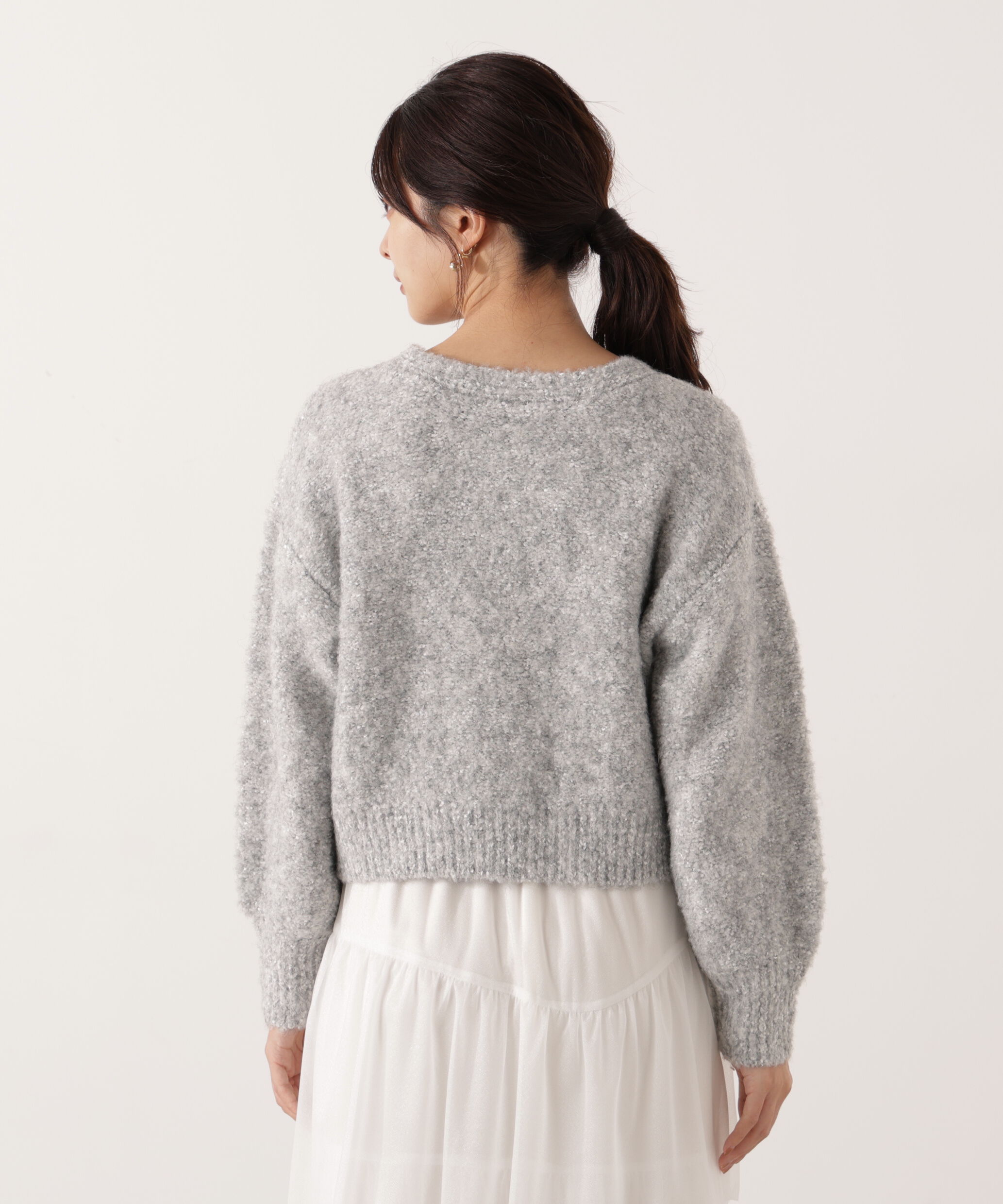 PROPORTION BODY DRESSING「《EDIT COLOGNE》ファンシーヤーンビジューカディガン 25AW」|カーディガン|