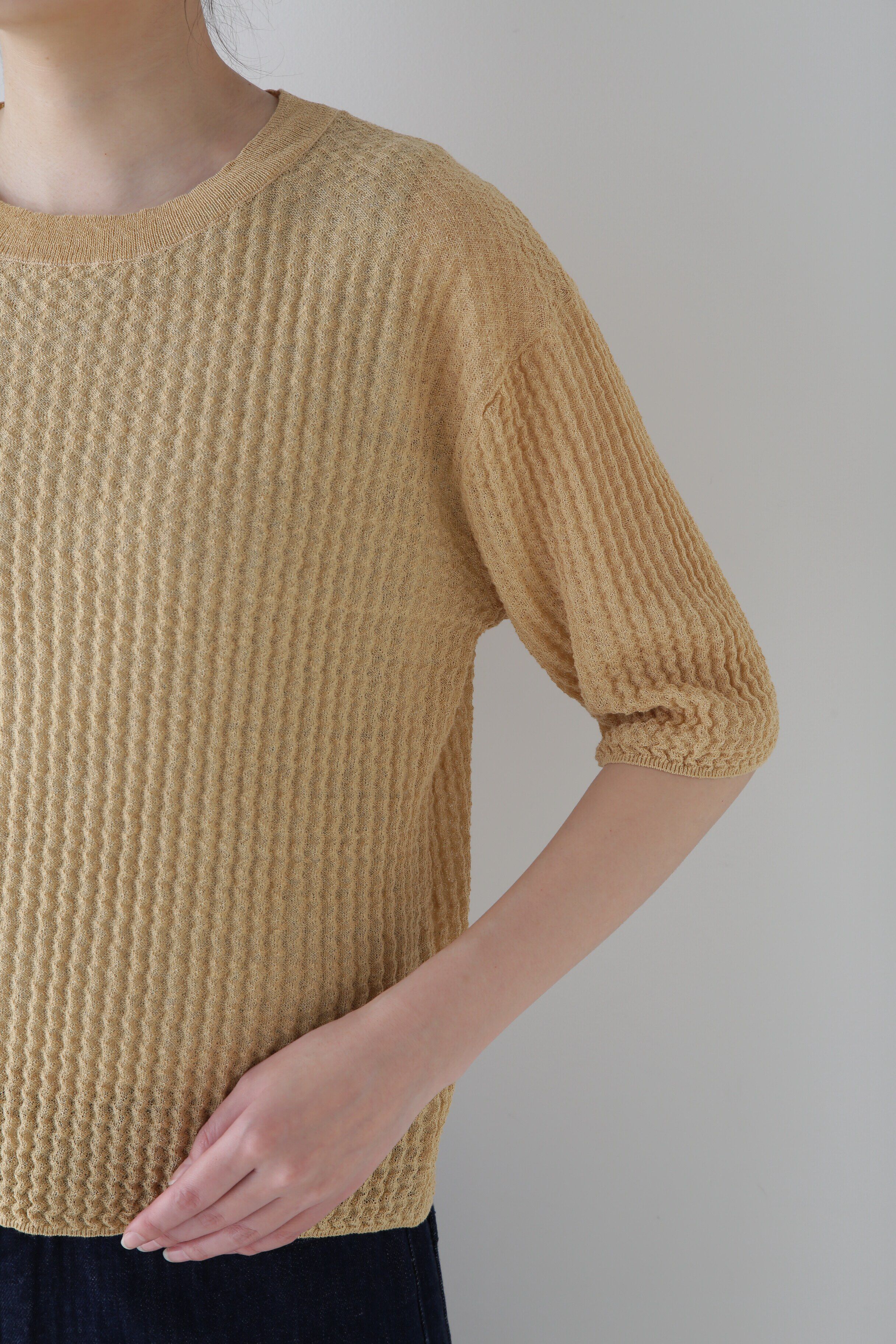  「◆ウエーブニットＴシャツ」|ニット・セーター|