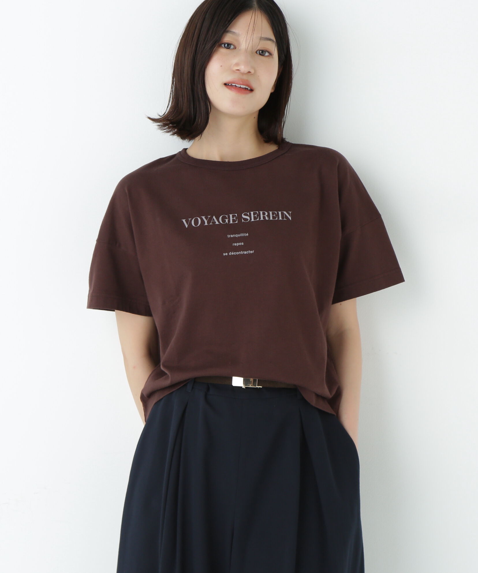  「メッセージロゴＴシャツ」|Tシャツ・カットソー|ブラウン