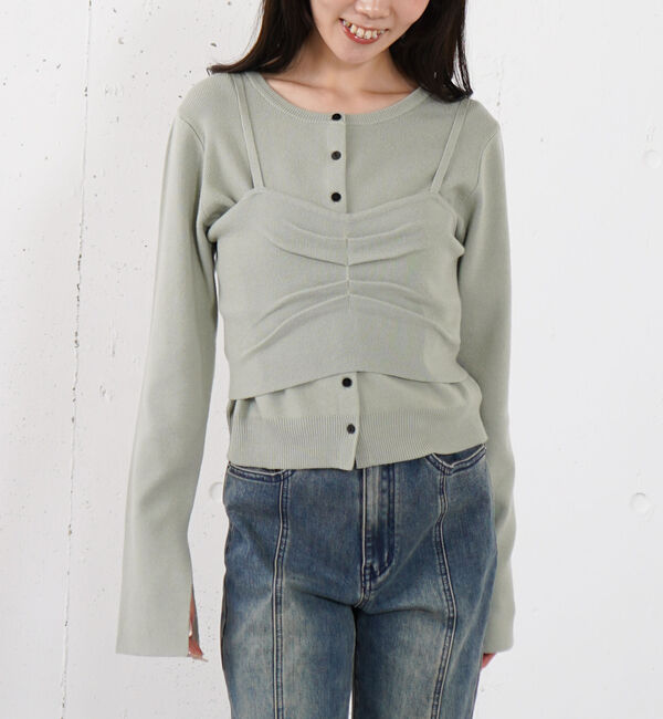 archives「マルチｗａｙフロントタックニットアンサンブル」|カーディガン|GREEN