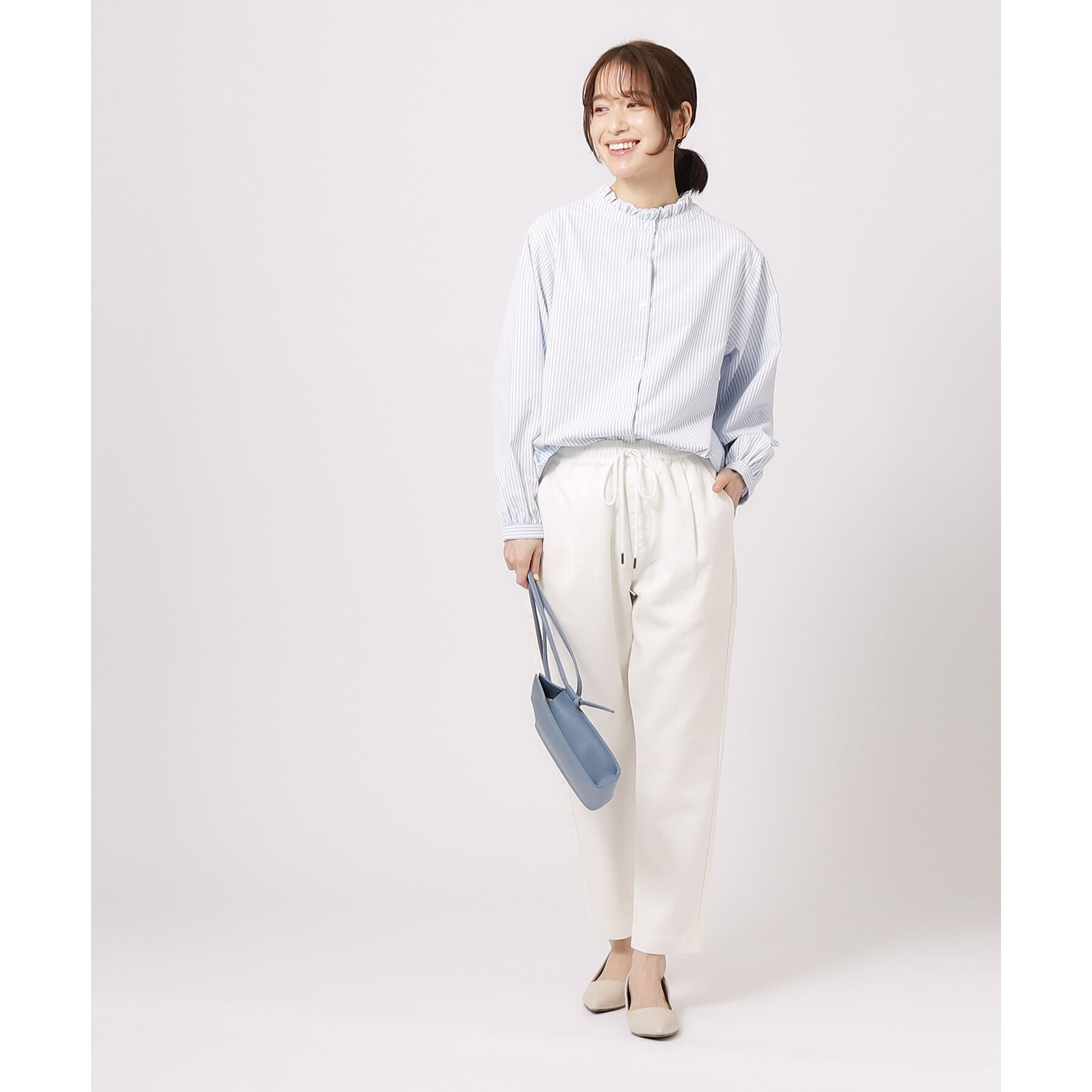 SHOO･LA･RUE「【SS-3L/洗える/美脚シルエット】ボトム選びが難しい方の救世主 デニムイージーテーパードパンツ」|デニム|