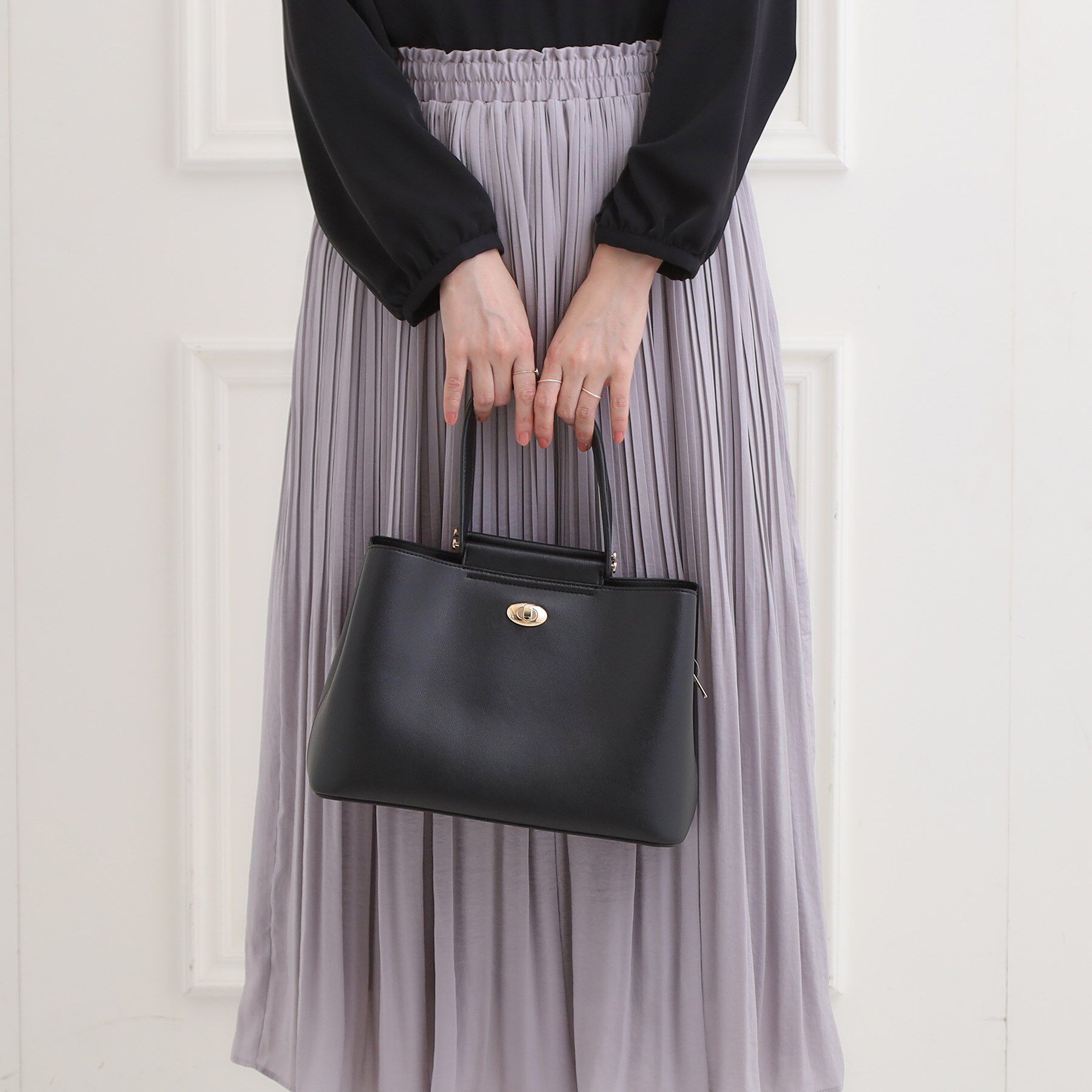 SHOO･LA･RUE「【セレモニー/2WAY】フロント金具トートバッグ」|トートバッグ|