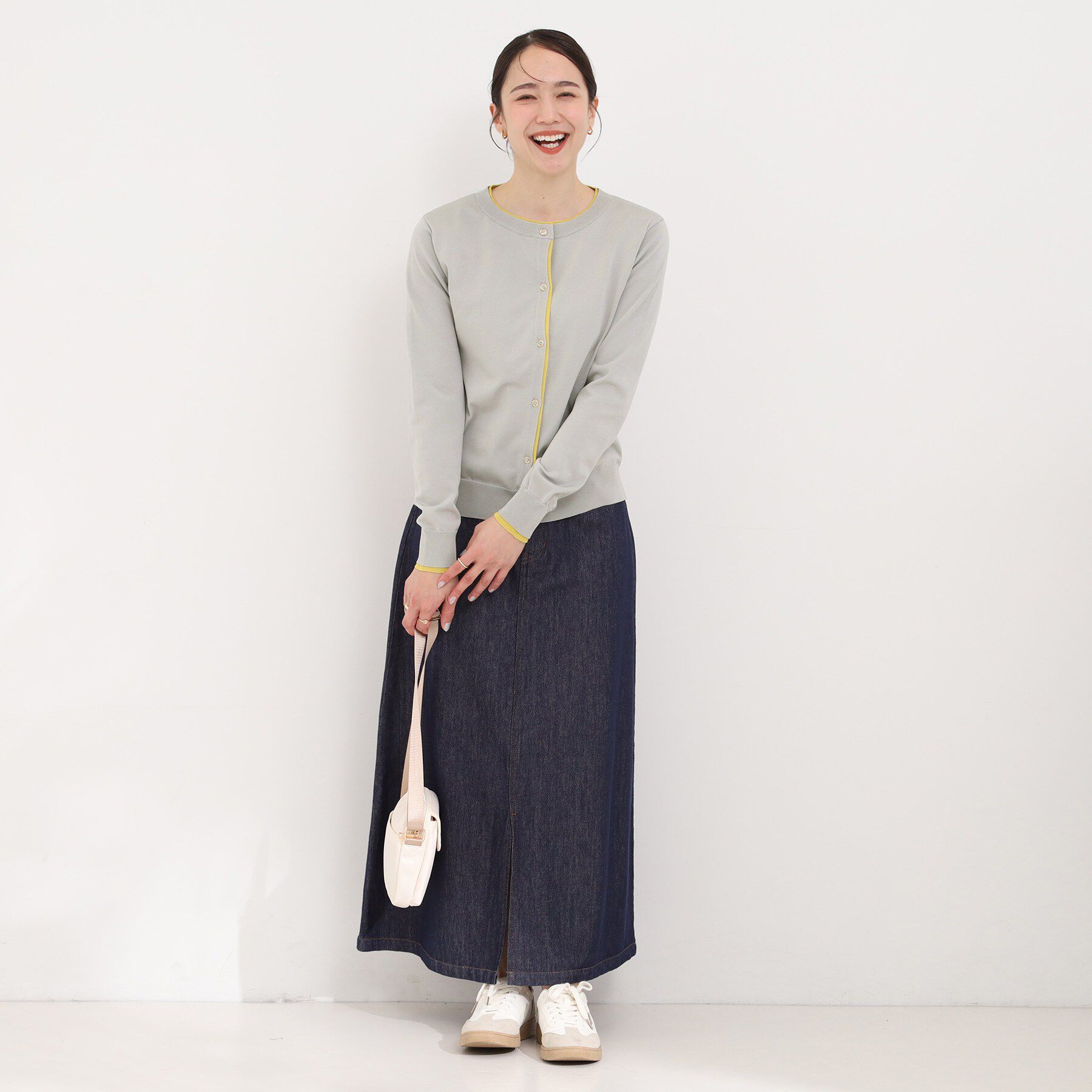 SHOO･LA･RUE「配色がコーデのアクセントに レイヤード風クルーカーディガン」|カーディガン|