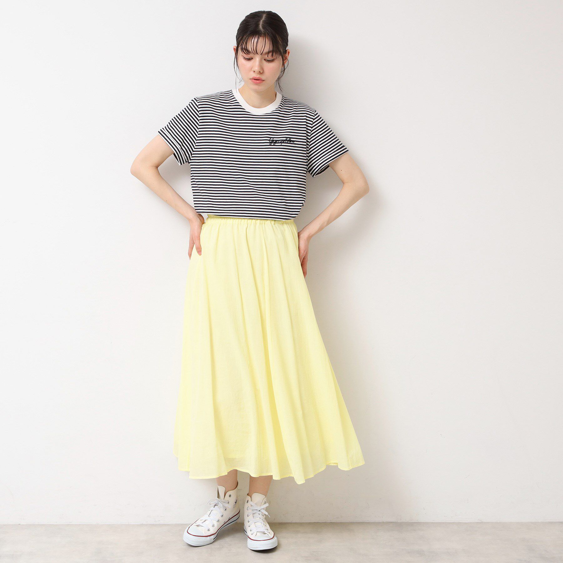 Dessin「【ウエストゴム・洗える】コットンフレアースカート」|スカート|