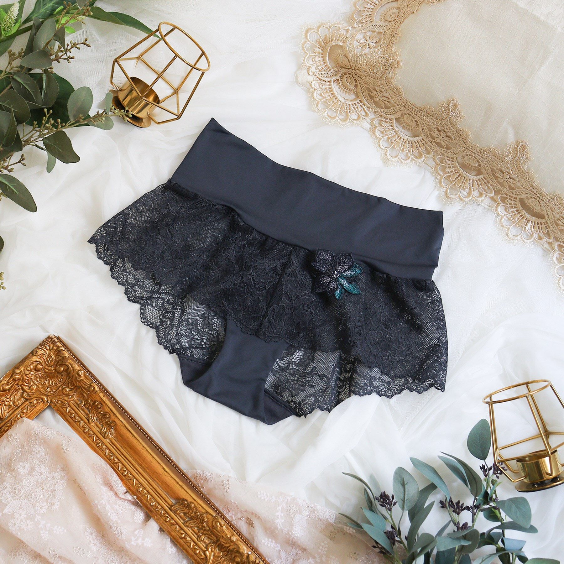 Risa Magli「ケリー おやすみショーツ」|インナー|チャコールグレー(0