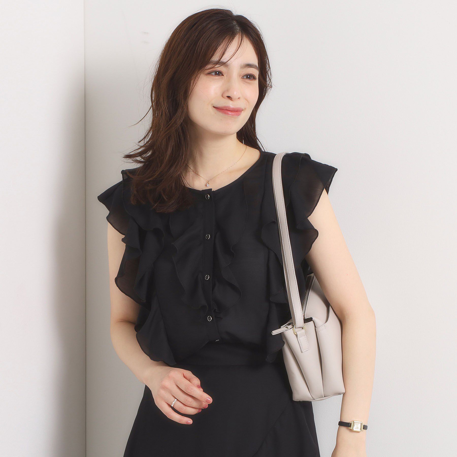 ITS&rsquo;DEMO「【手洗い可／セットアップ可】シアーフリルブラウス」|シャツ・ブラウス|