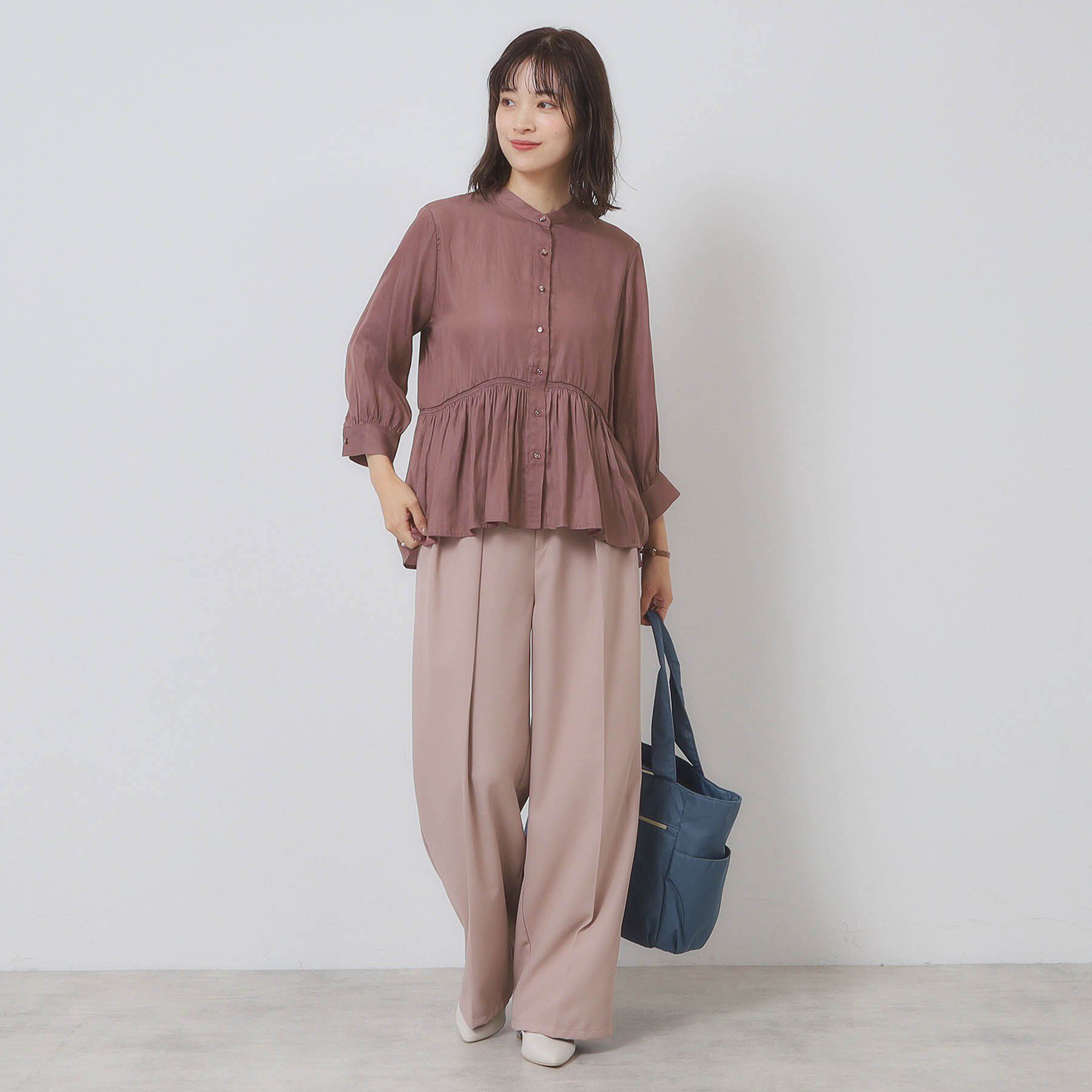 ITS&rsquo;DEMO「【手洗い可】サテンペプラムブラウス」|シャツ・ブラウス|