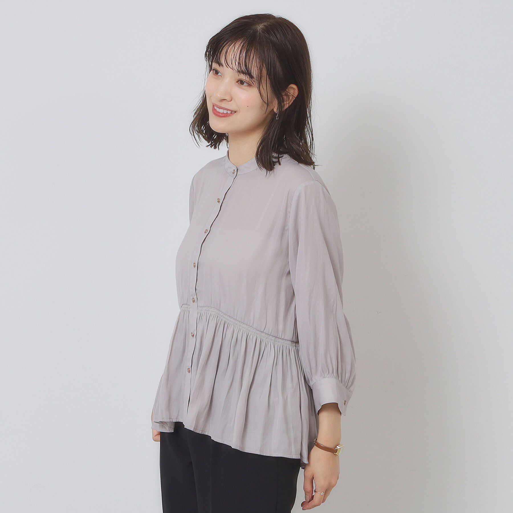 ITS&rsquo;DEMO「【手洗い可】サテンペプラムブラウス」|シャツ・ブラウス|