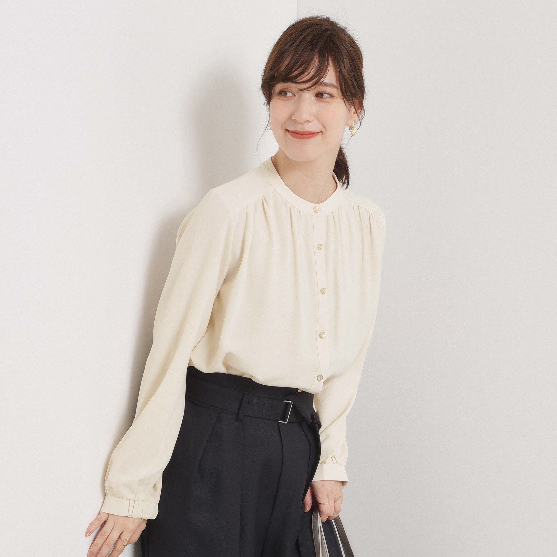 ITS&rsquo;DEMO「【手洗い可】前開きブラウス」|シャツ・ブラウス|