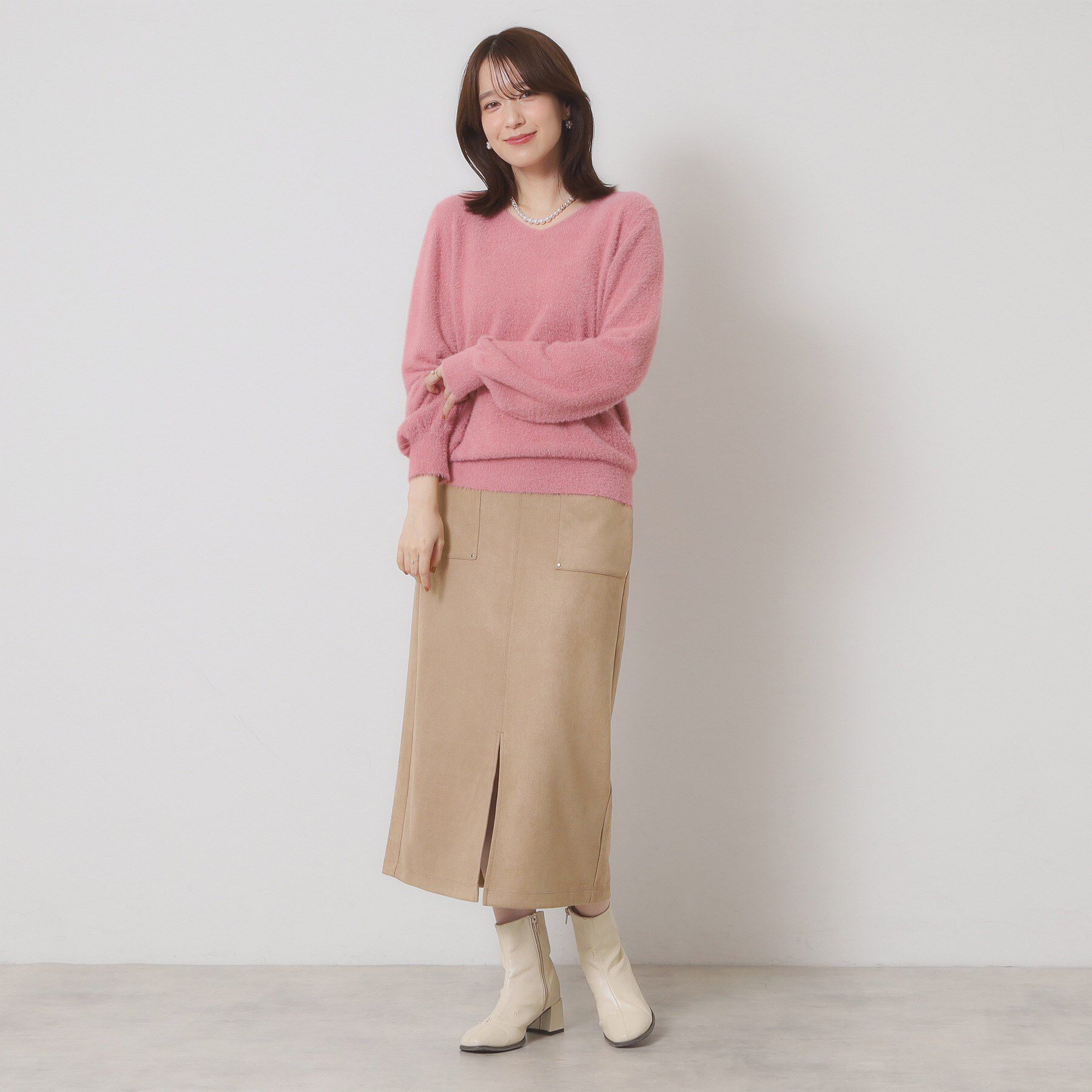 ITS&rsquo;DEMO「【マシンウォッシャブル／ウエストゴム】カットスエードスカート」|スカート|