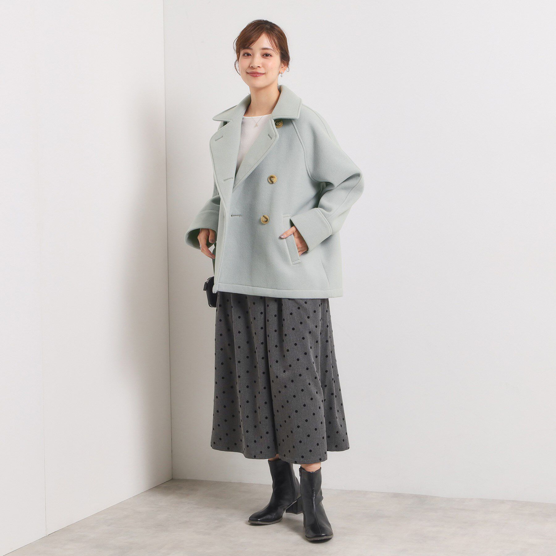 ITS&rsquo;DEMO「カットメルトンミドル丈コート」|ピーコート|