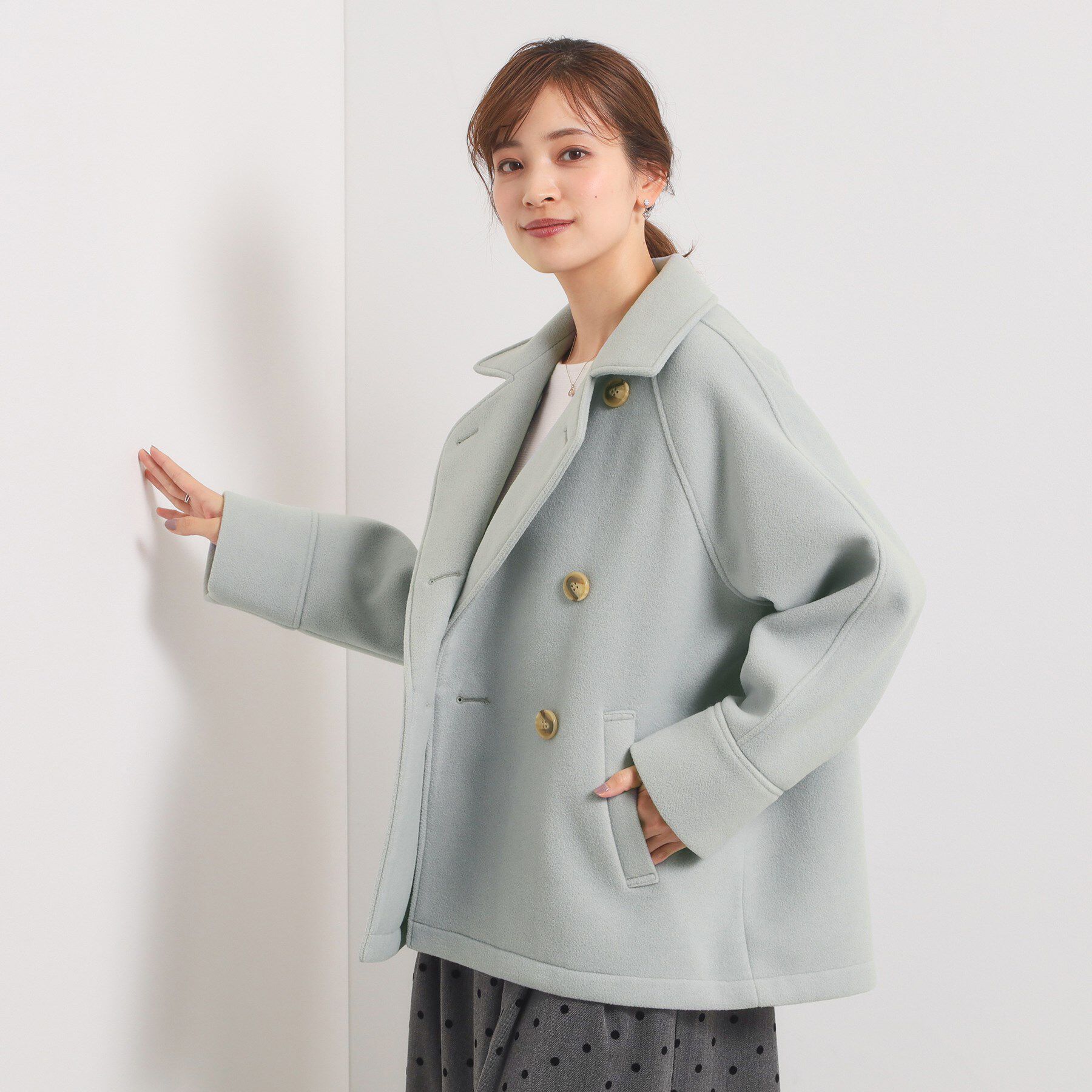 ITS&rsquo;DEMO「カットメルトンミドル丈コート」|ピーコート|