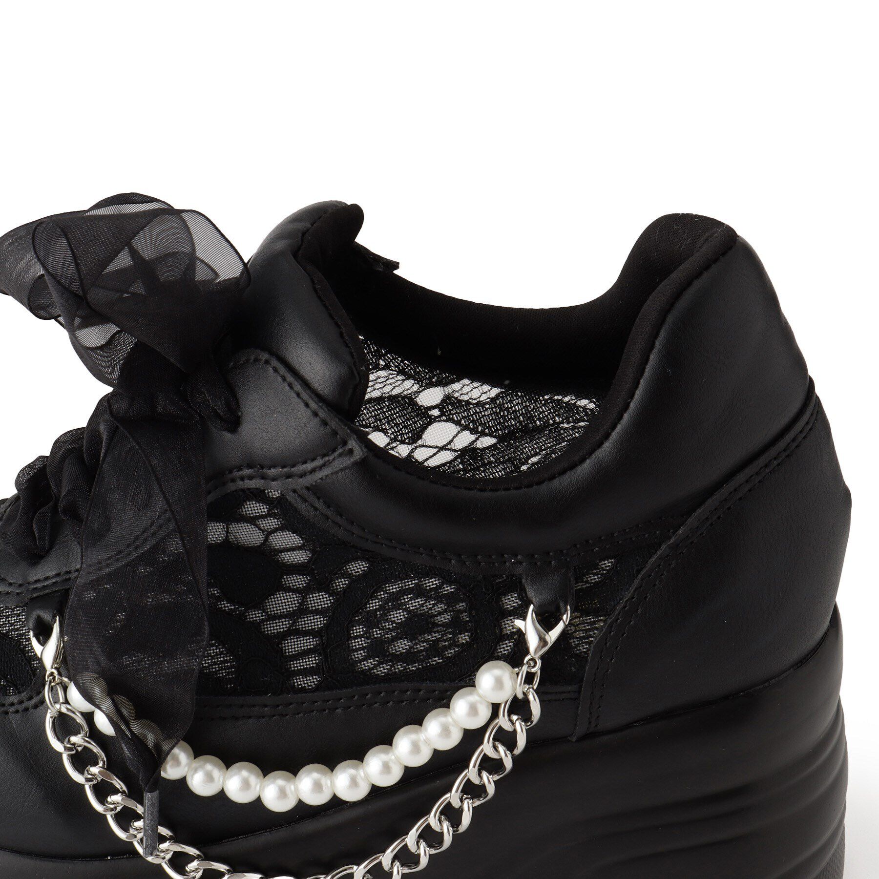 csT&P「厚底パール調チェ―ン付2WAYレーススニーカー」|スニーカー|