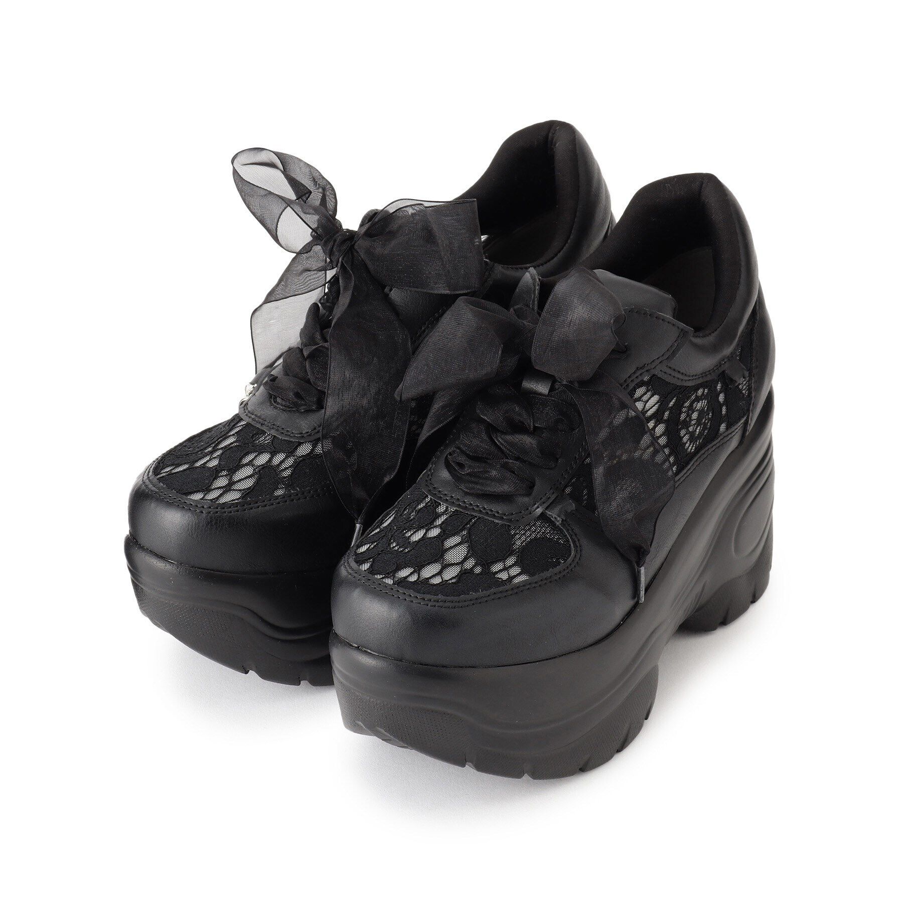 csT&P「厚底パール調チェ―ン付2WAYレーススニーカー」|スニーカー|