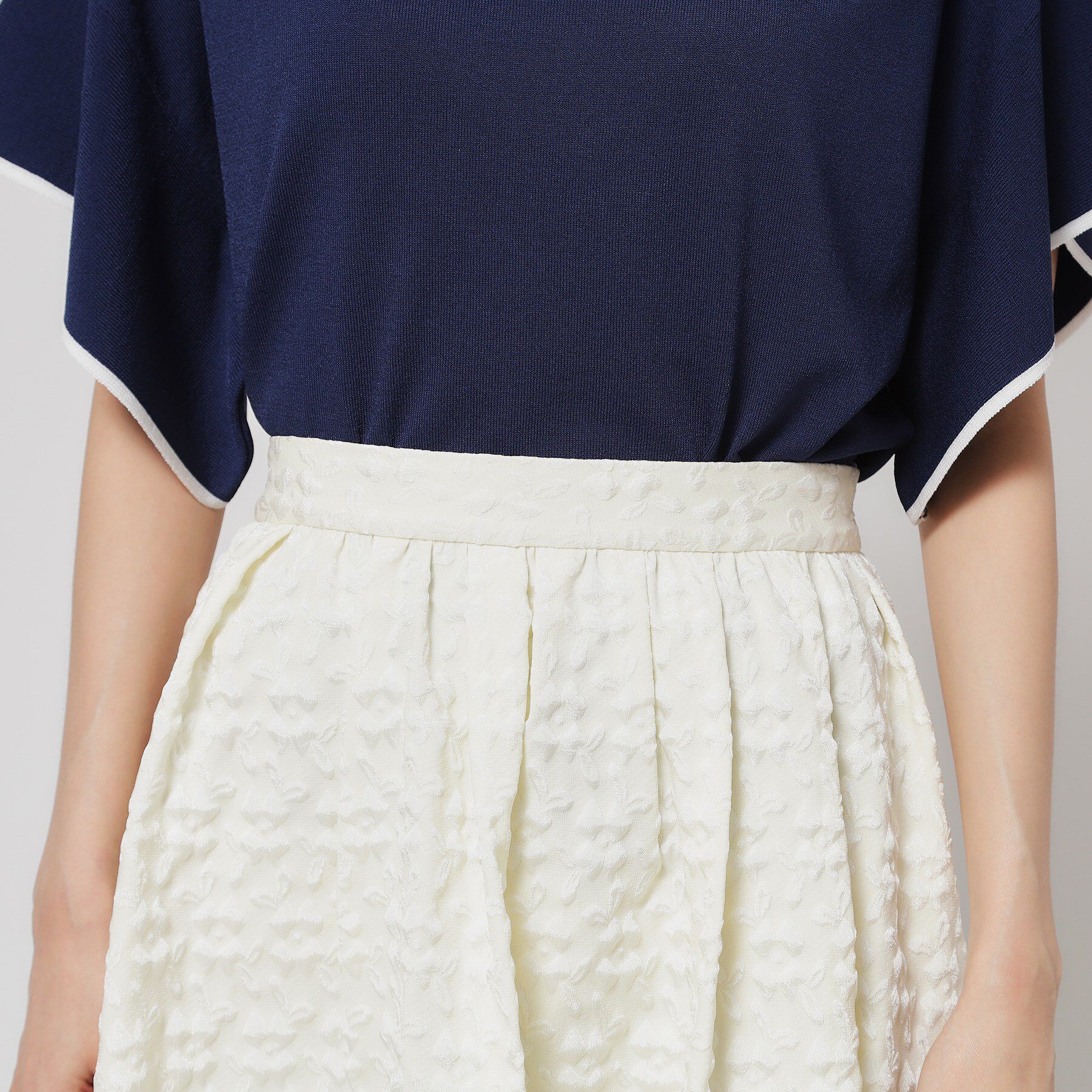 SunaUna「【花柄ジャカード／ふんわり】タックフレアスカート」|スカート|