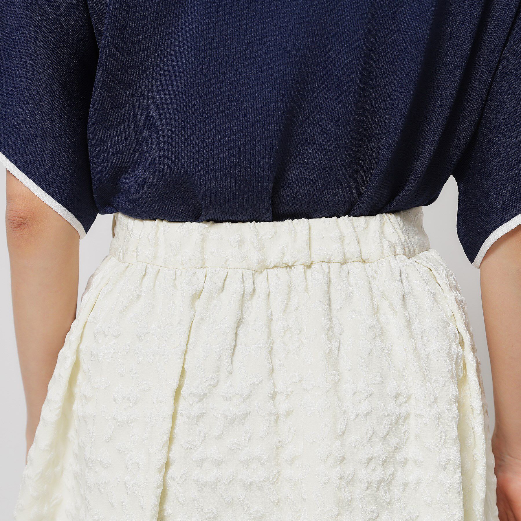 SunaUna「【花柄ジャカード／ふんわり】タックフレアスカート」|スカート|