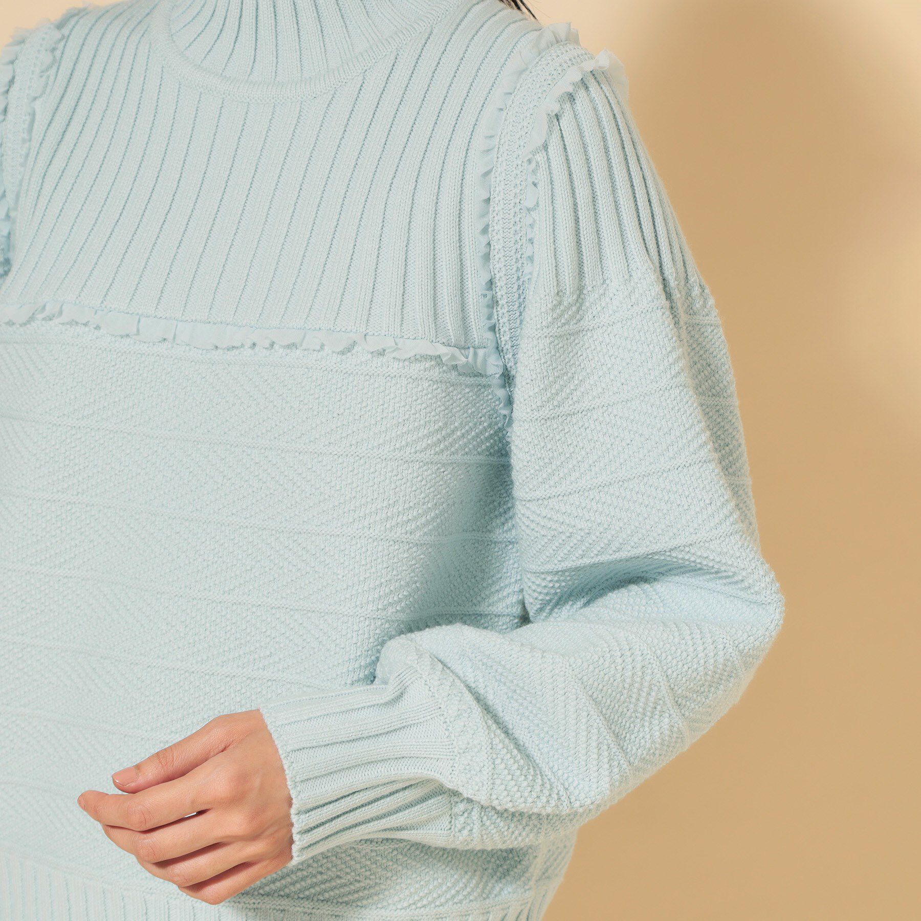 SunaUna「【COLLECTION LINE】編変化シフォンニット」|ニット・セーター|