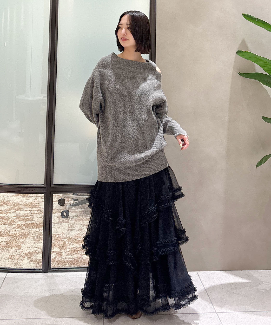 COCO DEAL「ドットチュールティアードフレアスカート」|スカート|